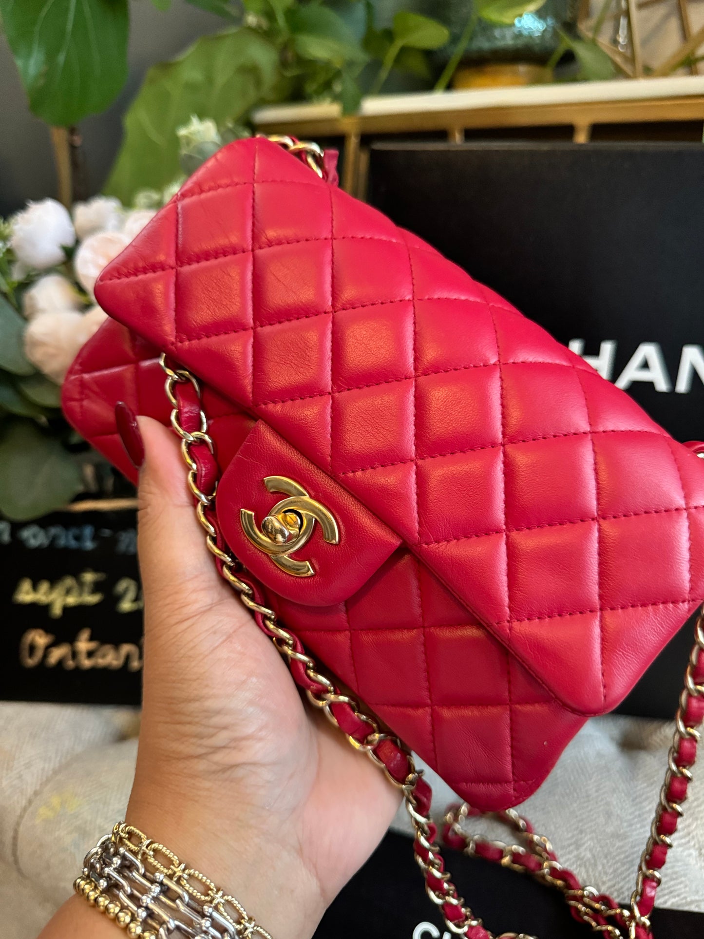 Chanel Mini Rectangle in GHW