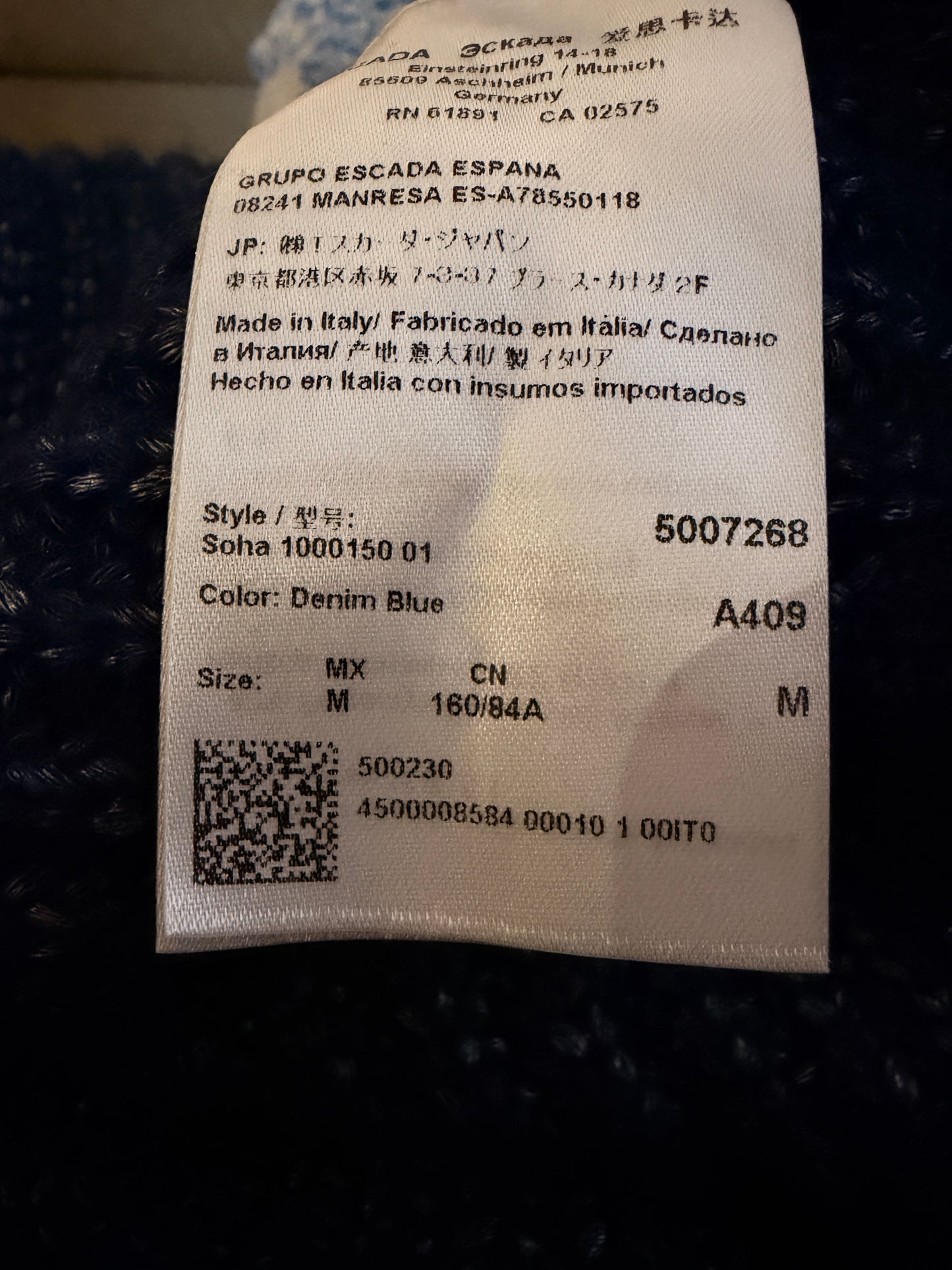 Escada Navy Blue Cardigan-Medium