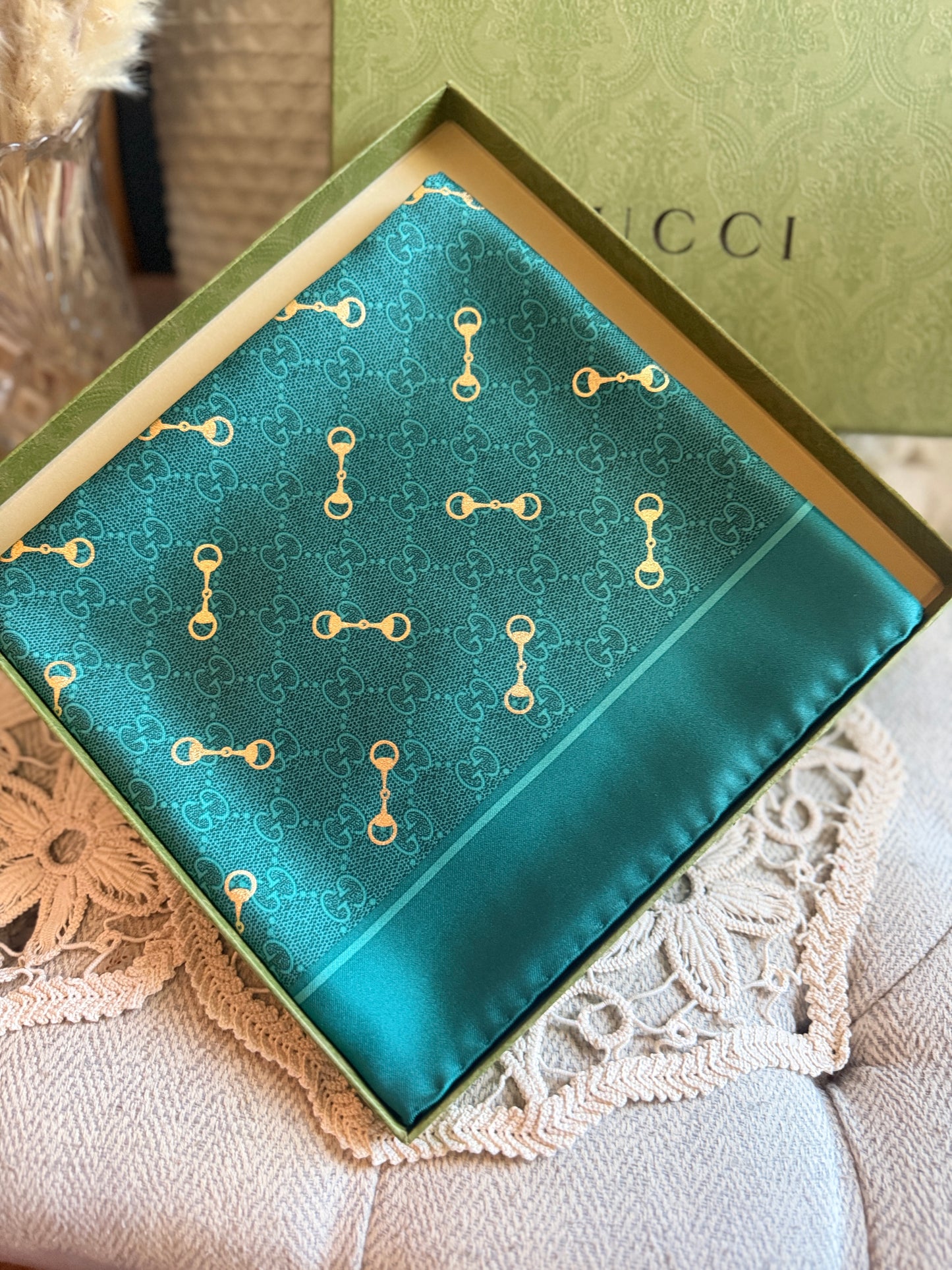 Gucci Horsebit Silk Scarf