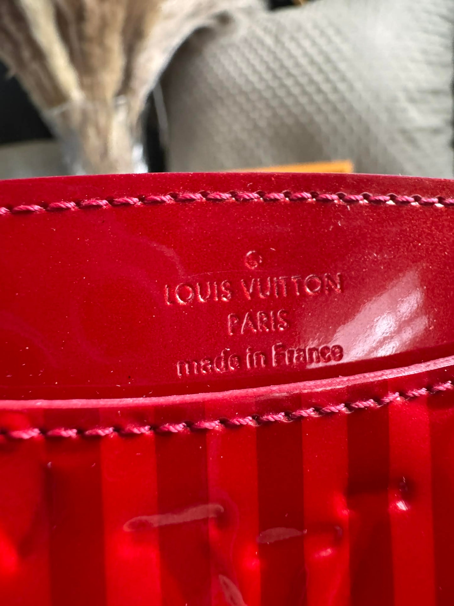 Louis Vuitton Amarante Rayures Monogram Vernis Mirror Case