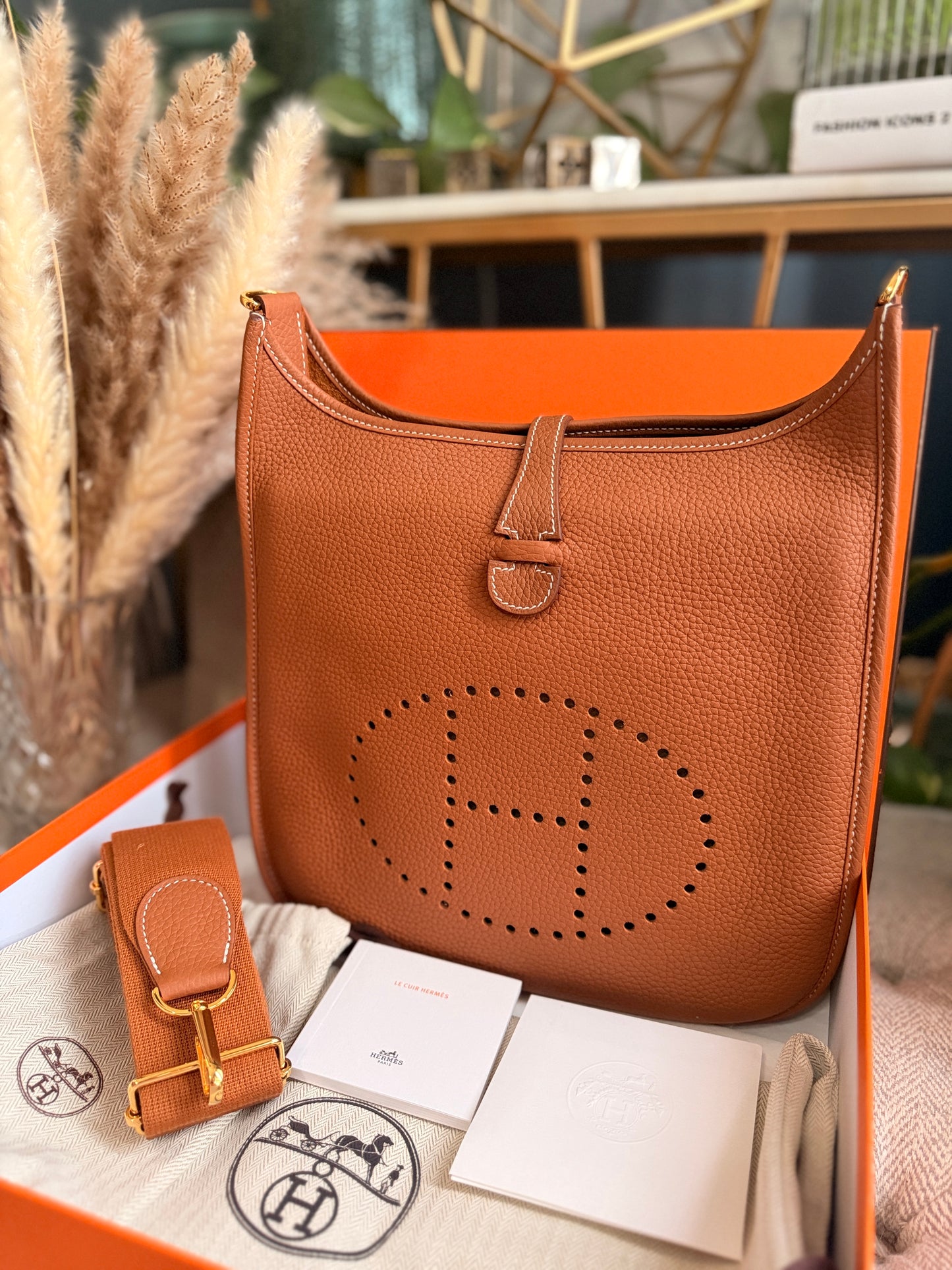 Hermés Evelyne PM - HTF Gold on Gold