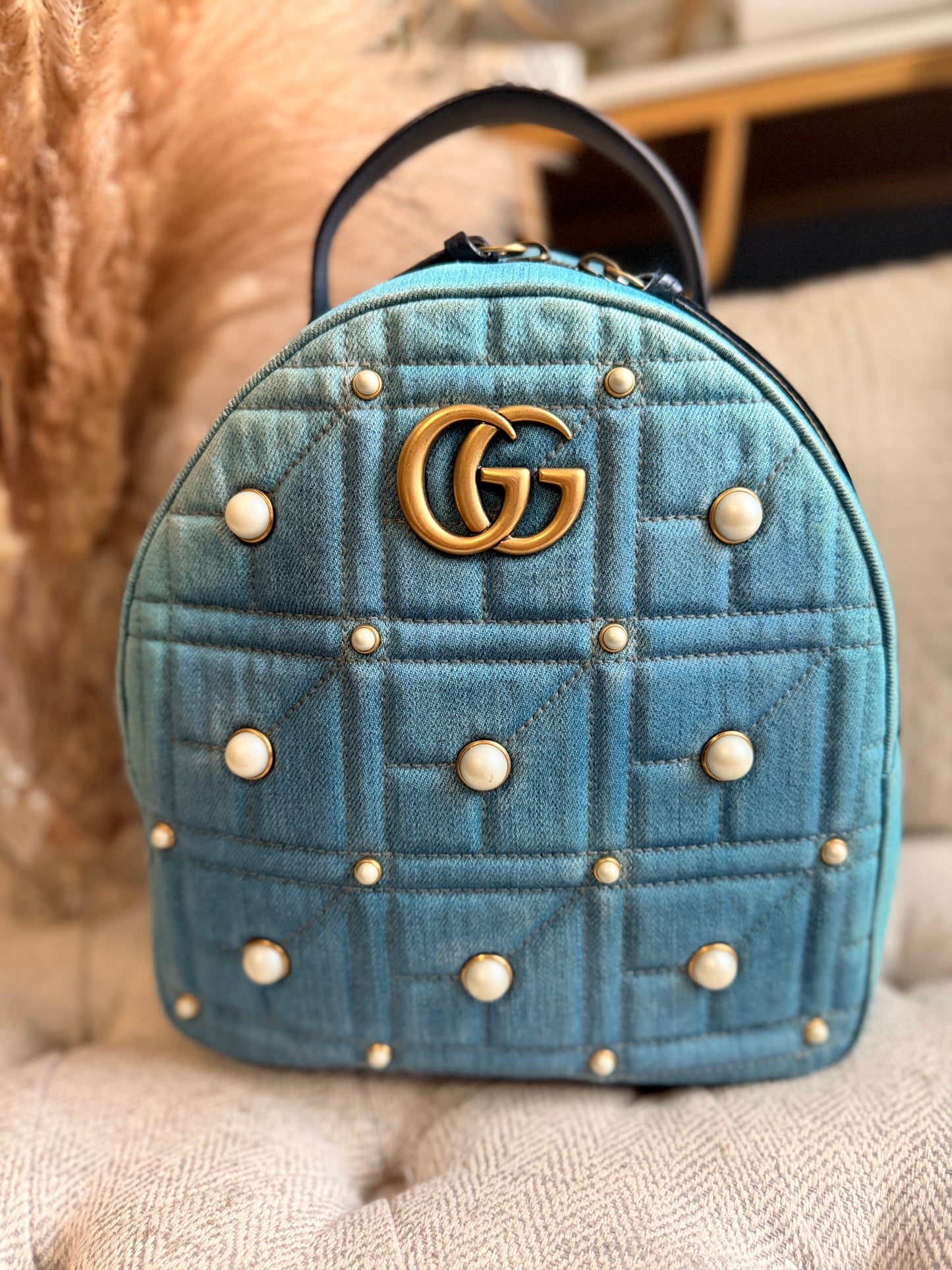 GUCCI Marmont Denim Backpack