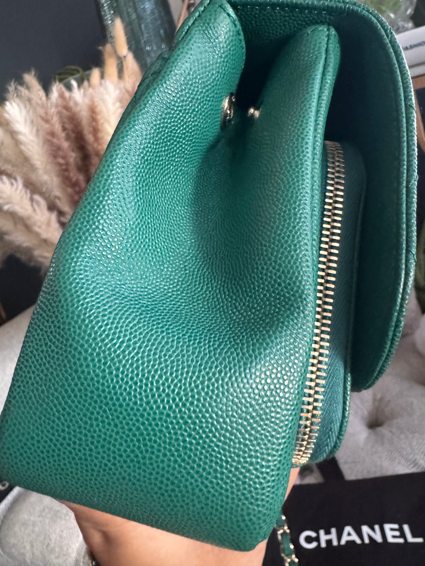 Chanel Business Affinity in gorgeous Green Caviar