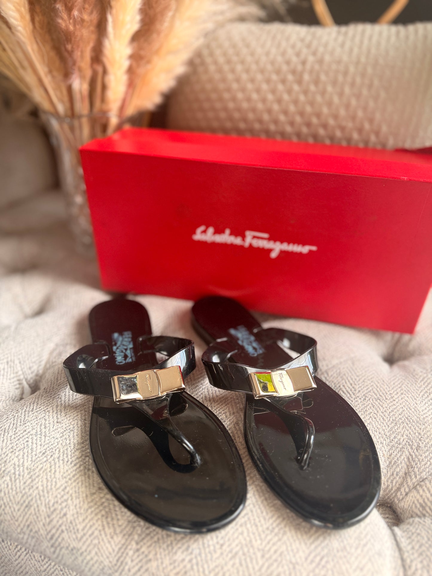 Salvatore Ferragamo Vara Bow Jelly Sandals