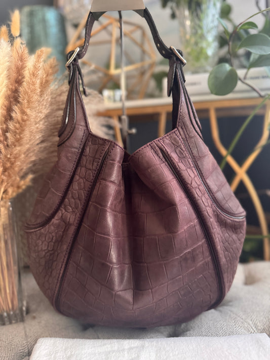 Givenchy Croc Embossed Calfskin Hobo