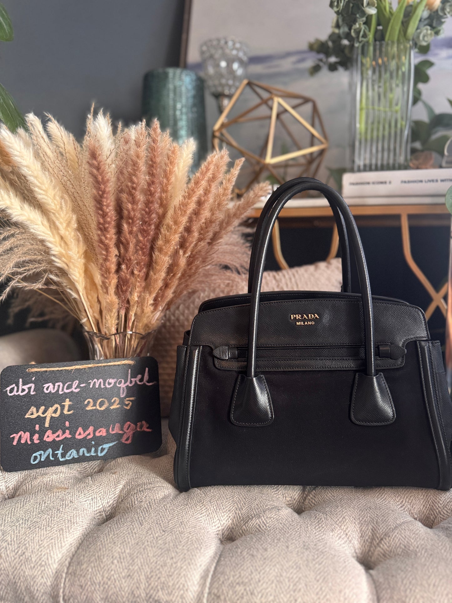 Prada Corda Canapa and Saffiano Tote