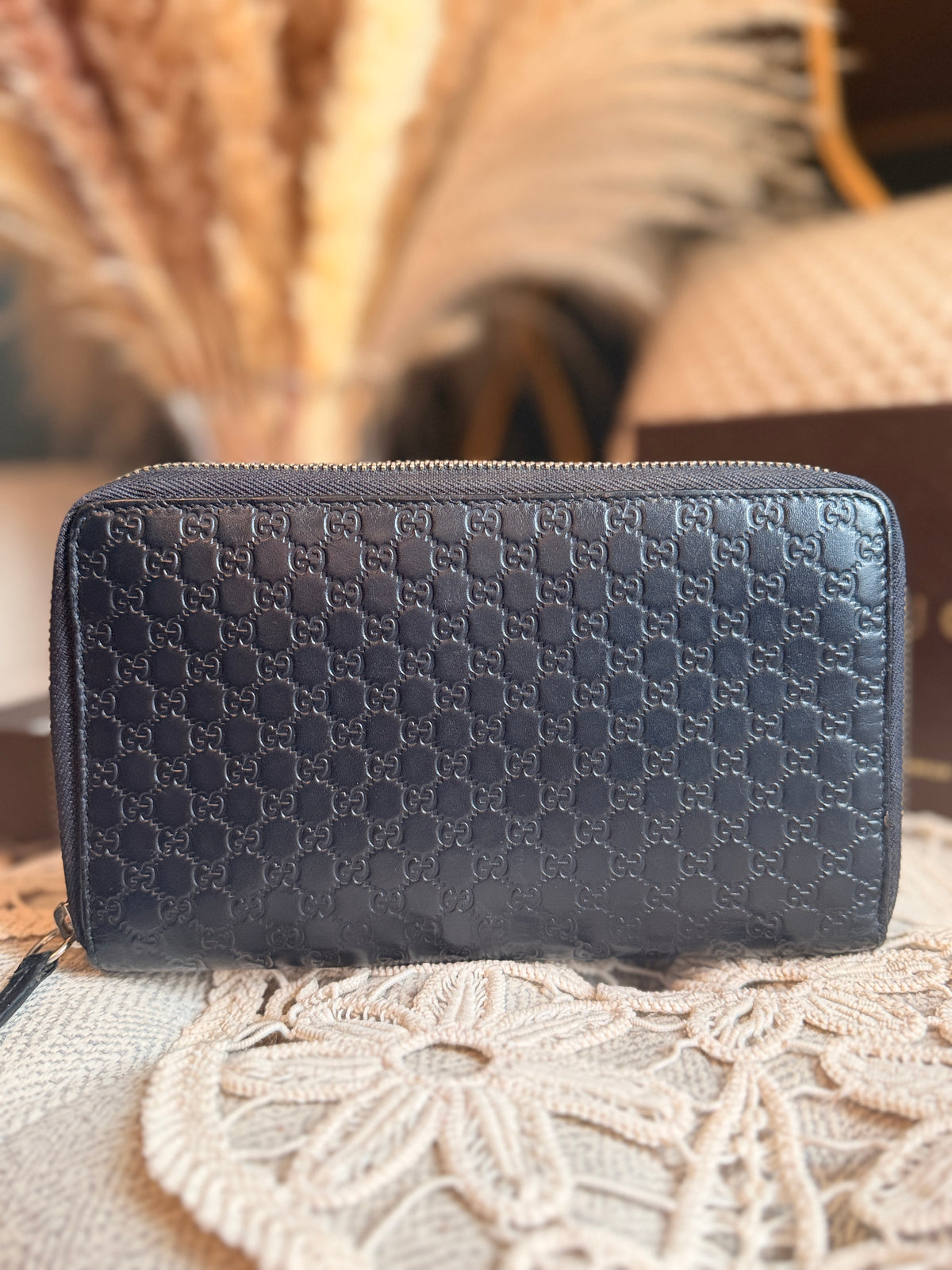 GUCCI
Blue Micro Guccissima Leather Long Zippy Organizer Wallet