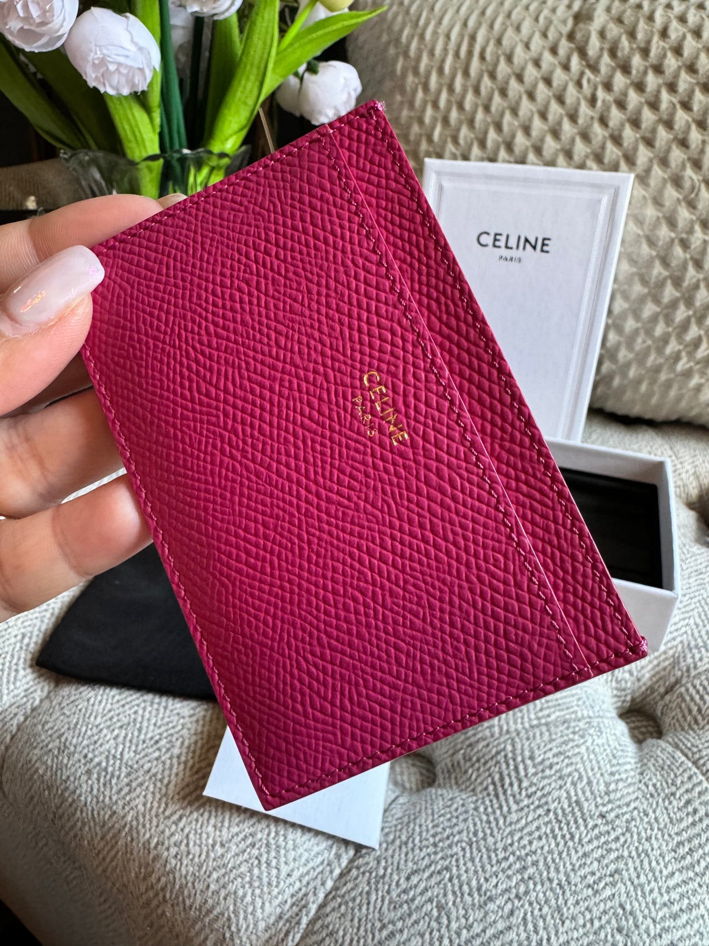 Celine Grained Calfskin cardholder