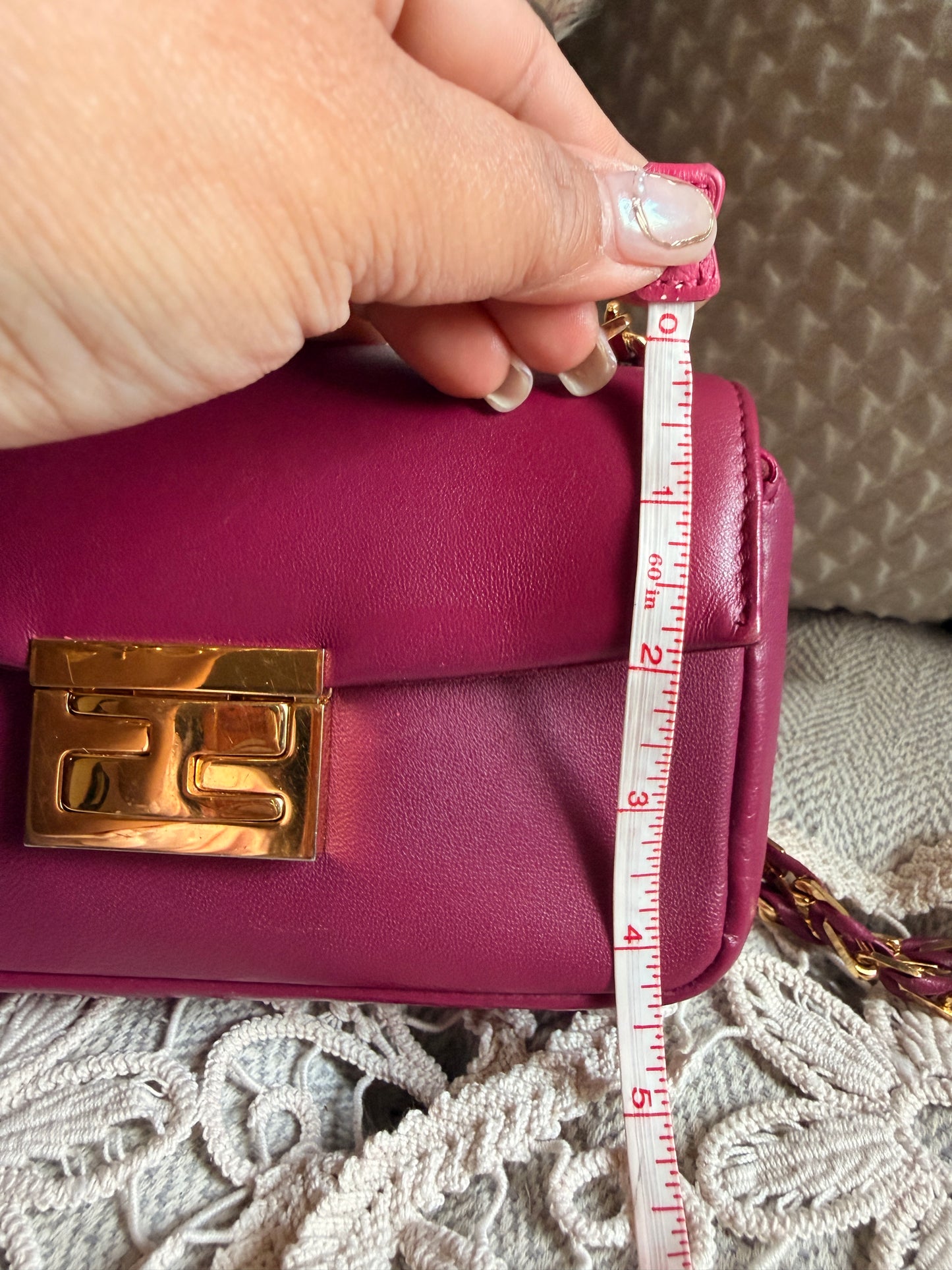 FENDI Shiny Nappa Mini Be Baguette