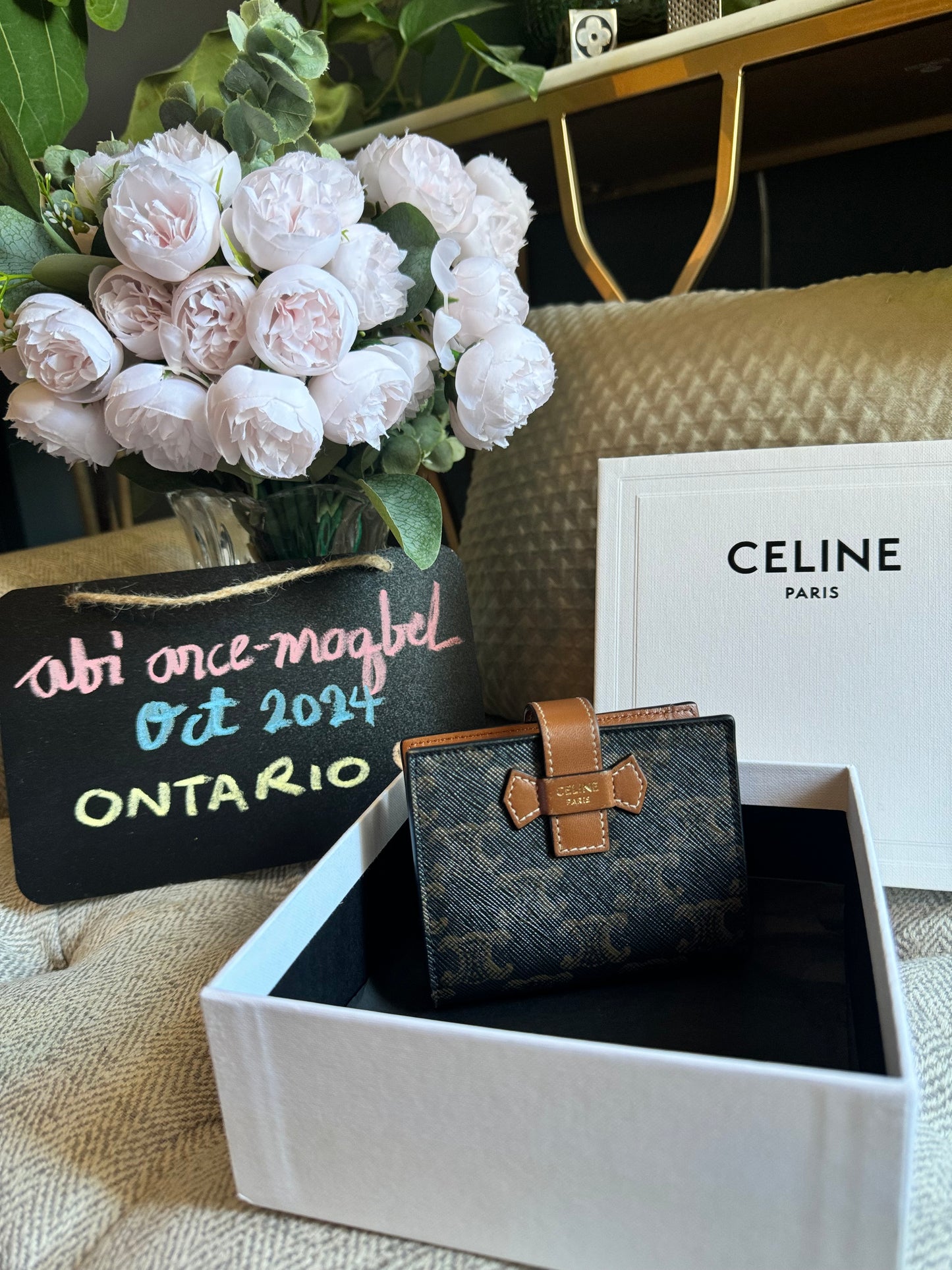 Celine SMALL WALLET IN TRIOMPHE CANVAS AND LAMBSKIN