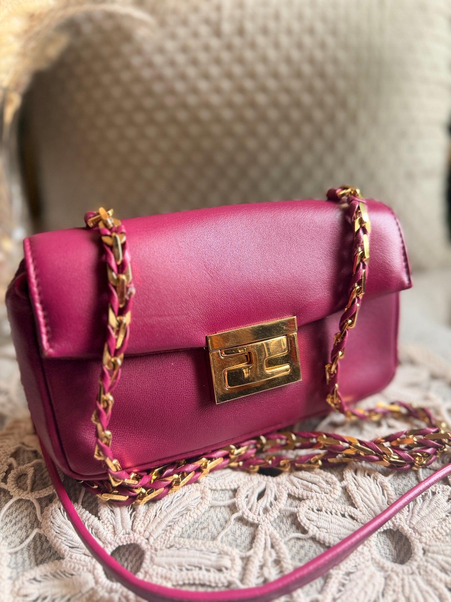 FENDI Shiny Nappa Mini Be Baguette