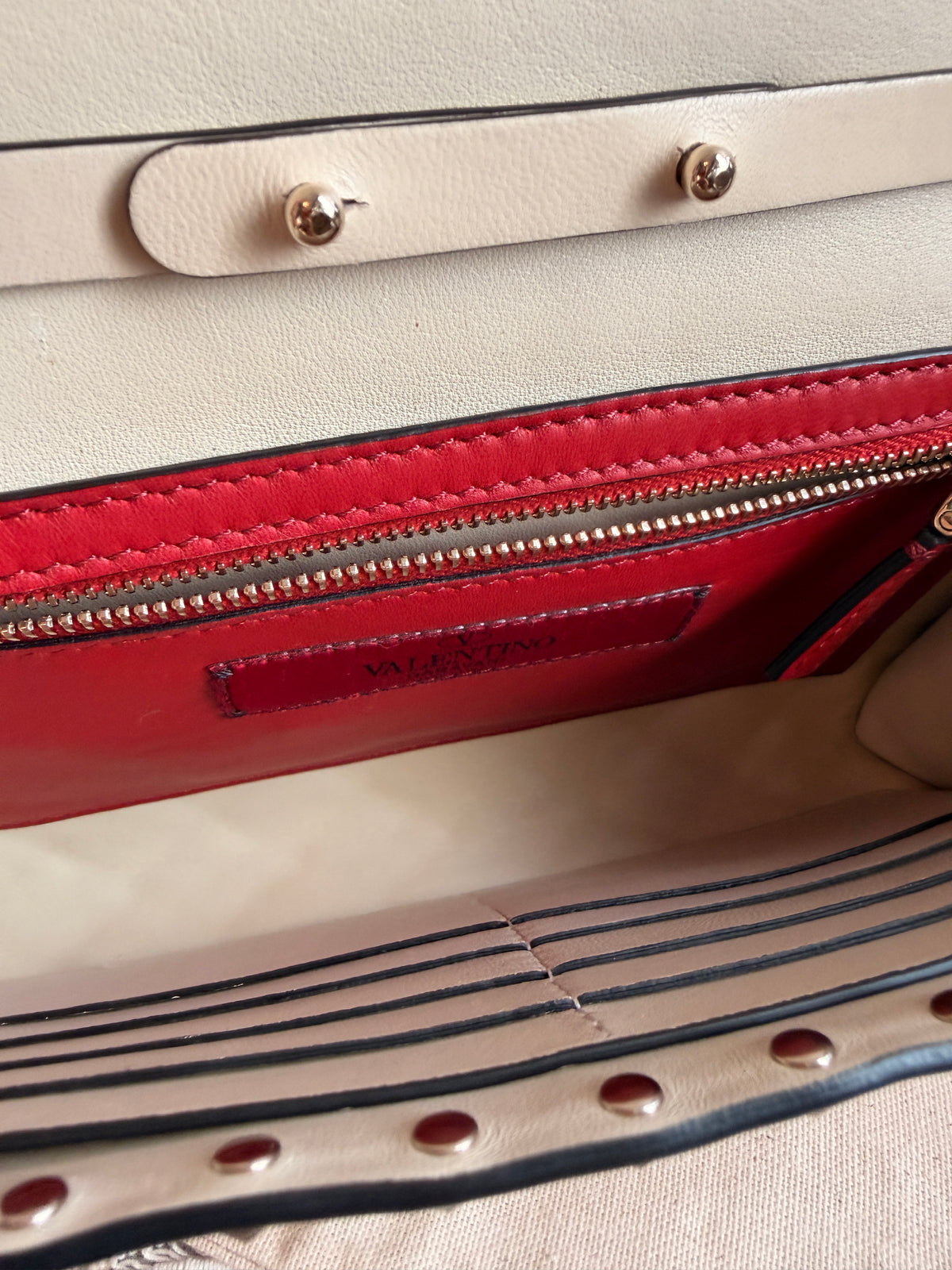 Valentino Rockstud Spike Leather Crossbody Clutch Bag