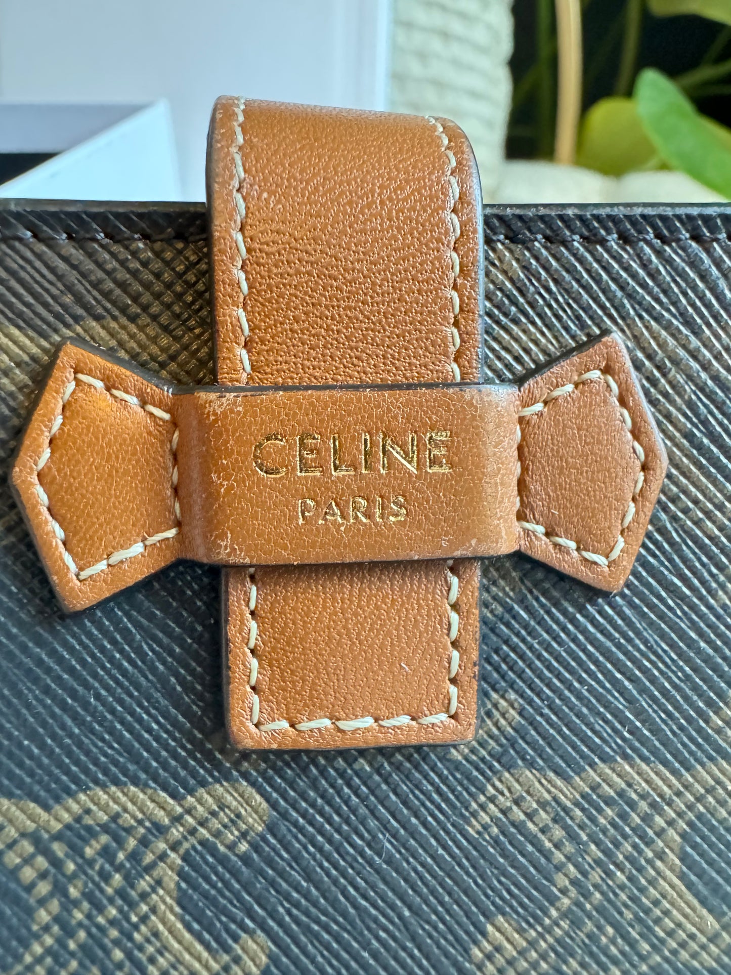 Celine SMALL WALLET IN TRIOMPHE CANVAS AND LAMBSKIN