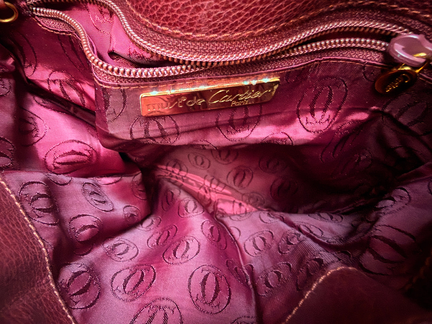 Cartier Vintage Burgundy Leather Crossbody