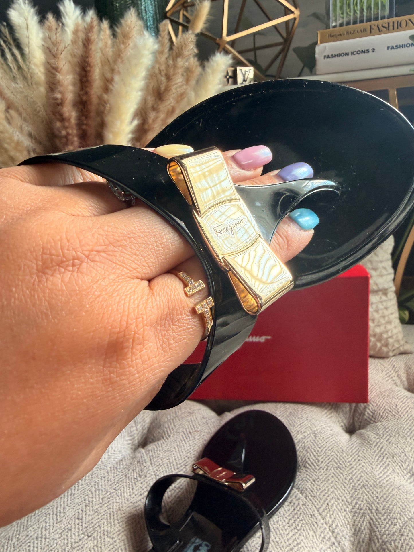 Salvatore Ferragamo Vara Bow Jelly Sandals