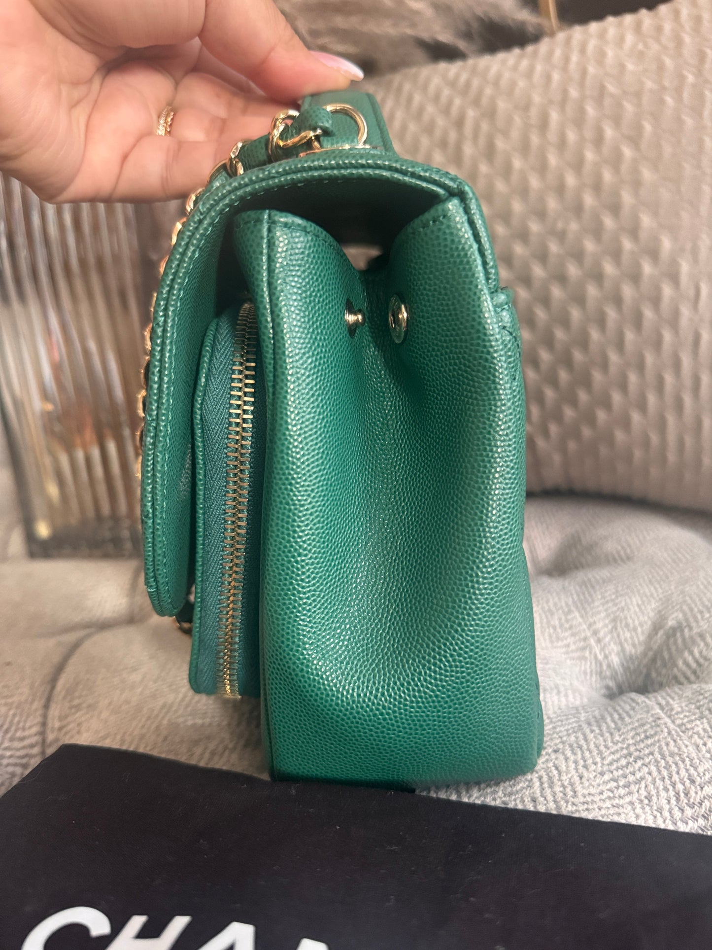 Chanel Business Affinity in gorgeous Green Caviar