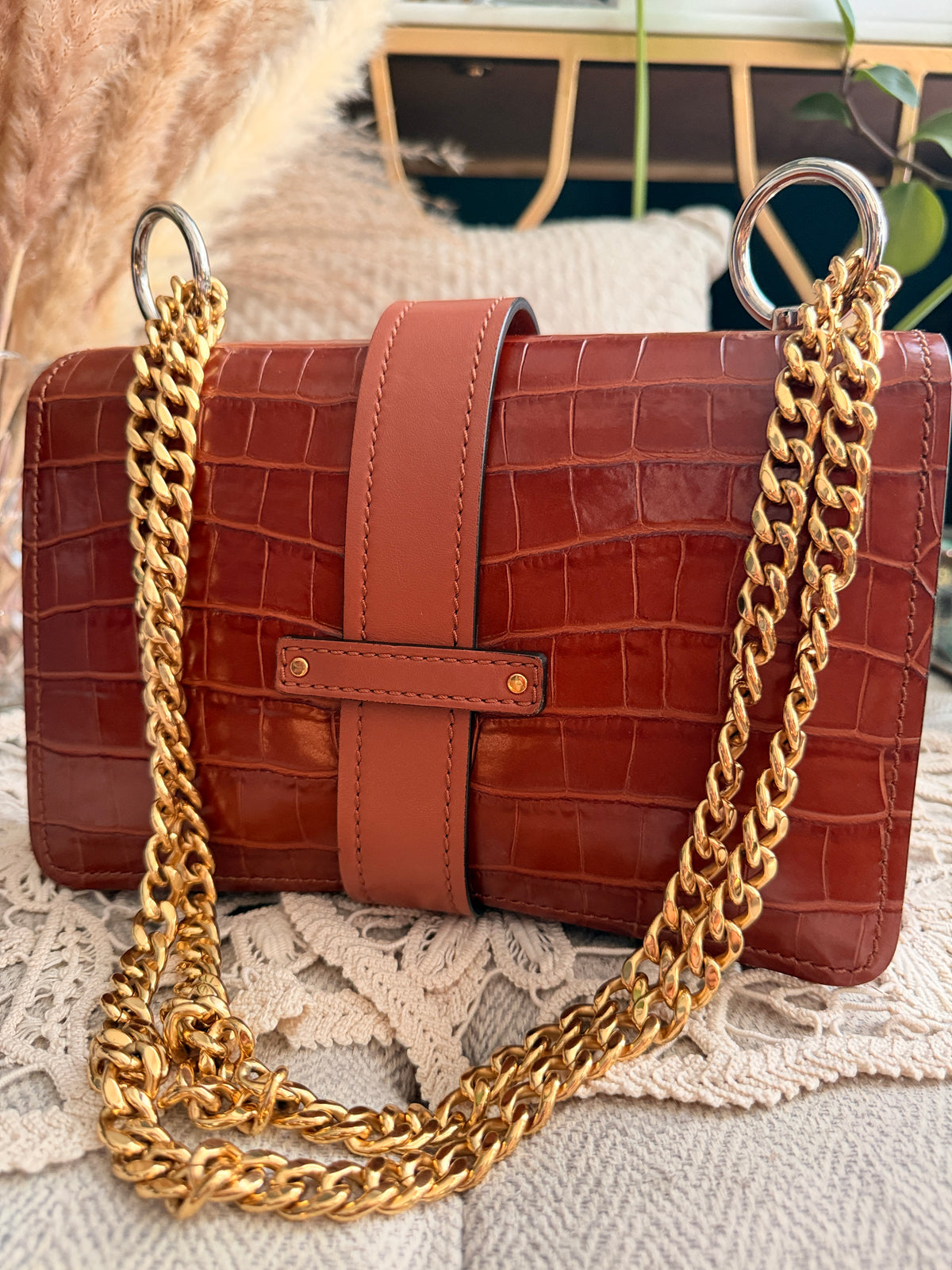 Chloe Aby Chain Bag -Croc Embossed