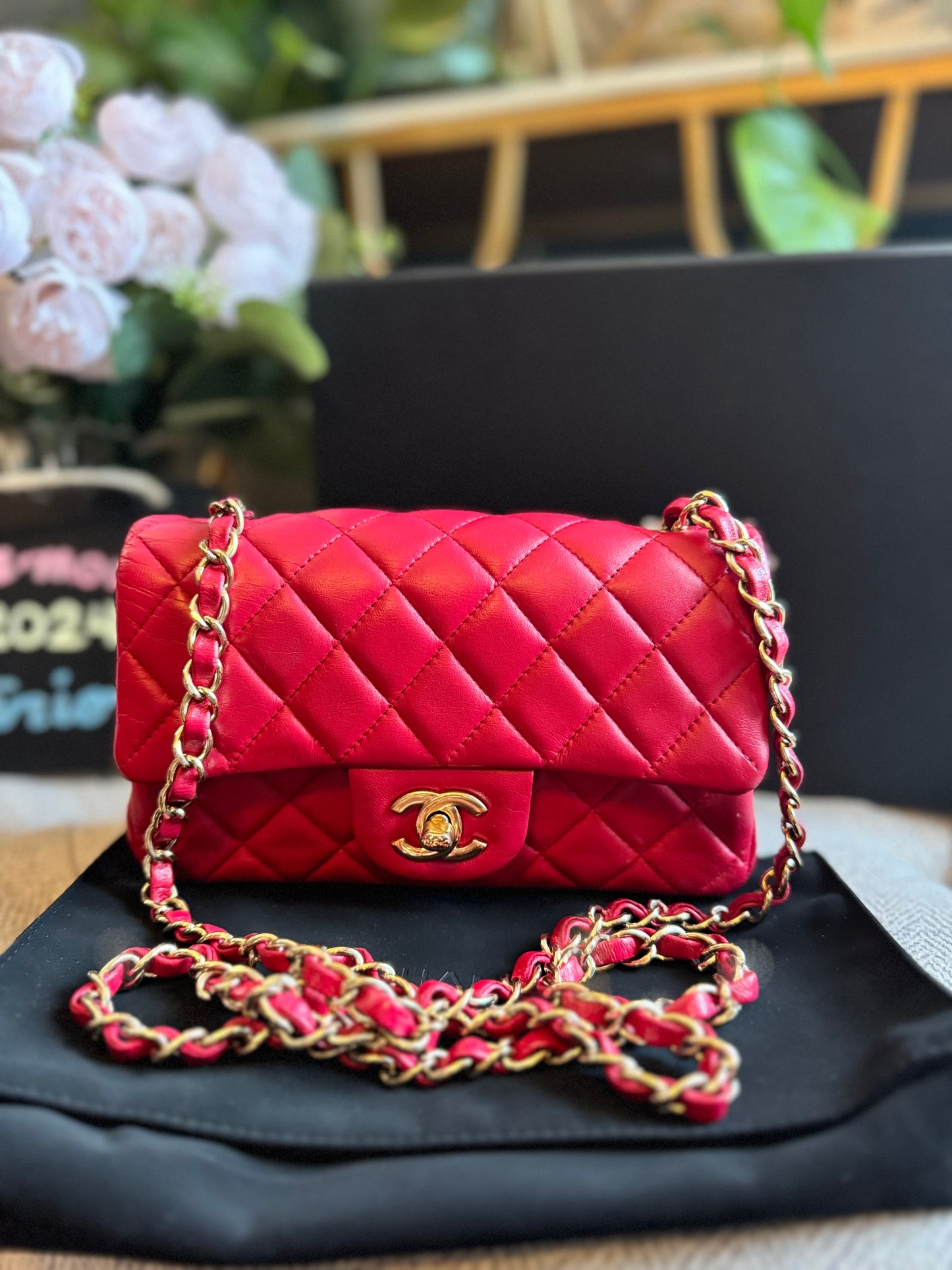 Chanel Mini Rectangle in GHW