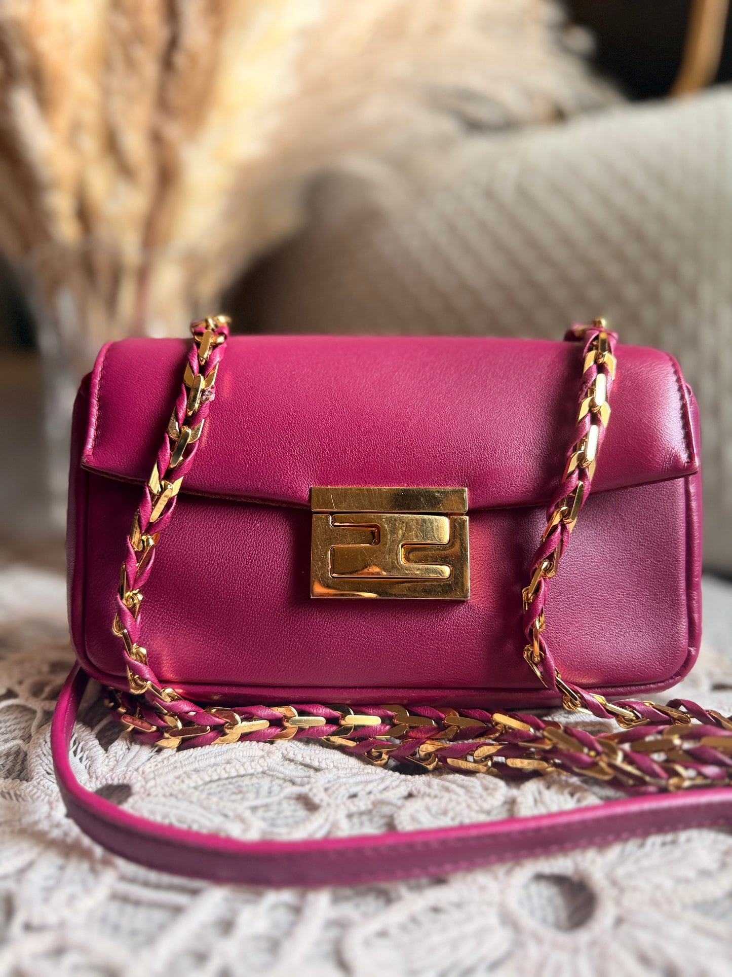 FENDI Shiny Nappa Mini Be Baguette