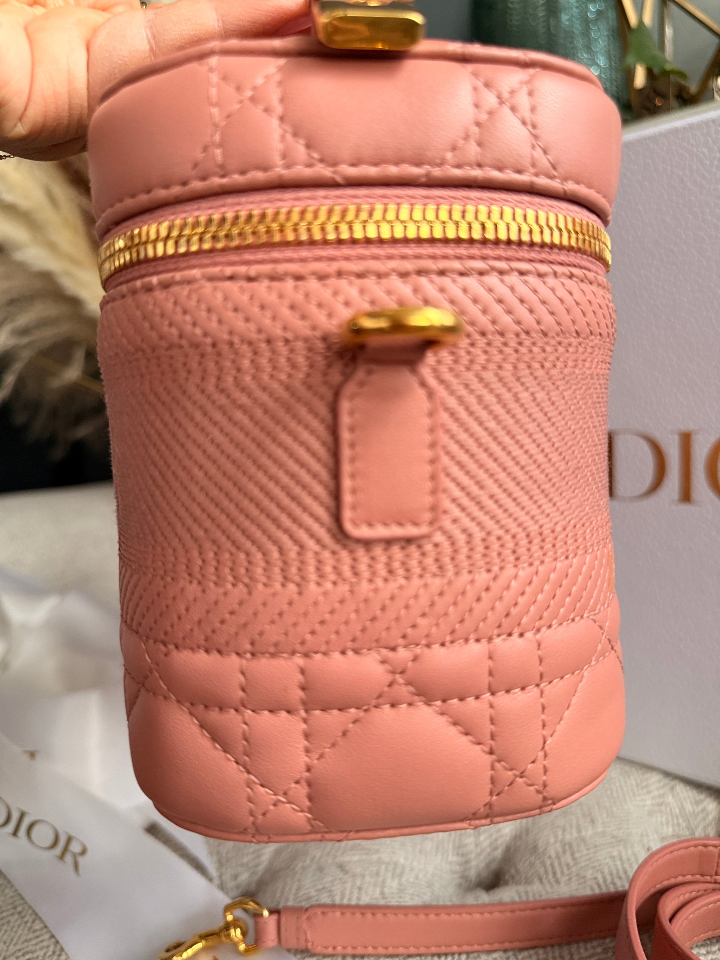 Christian Dior Lambskin Cannage Small Vanity Case