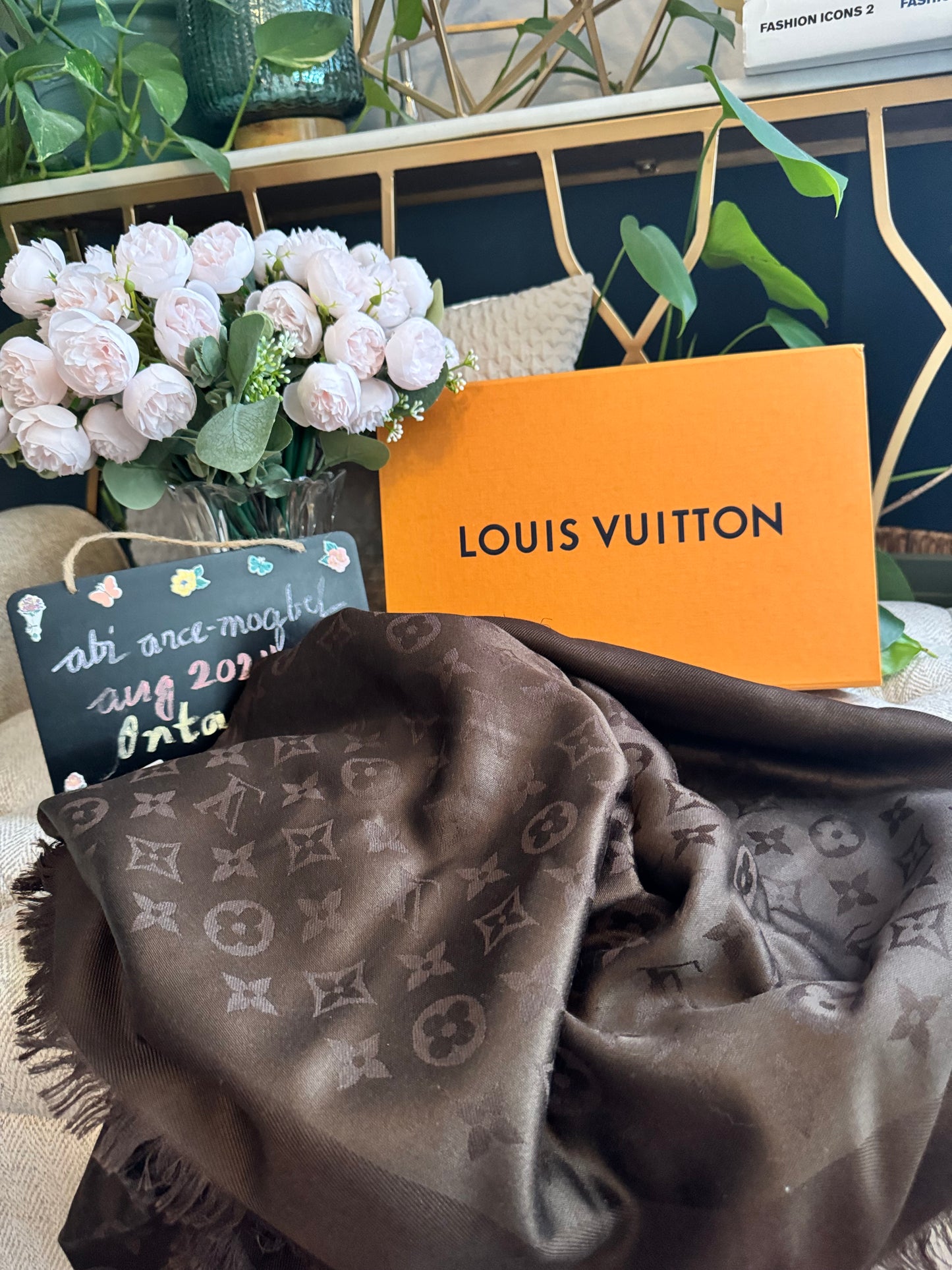 Louis Vuitton Dark Brown Monogram Shawl