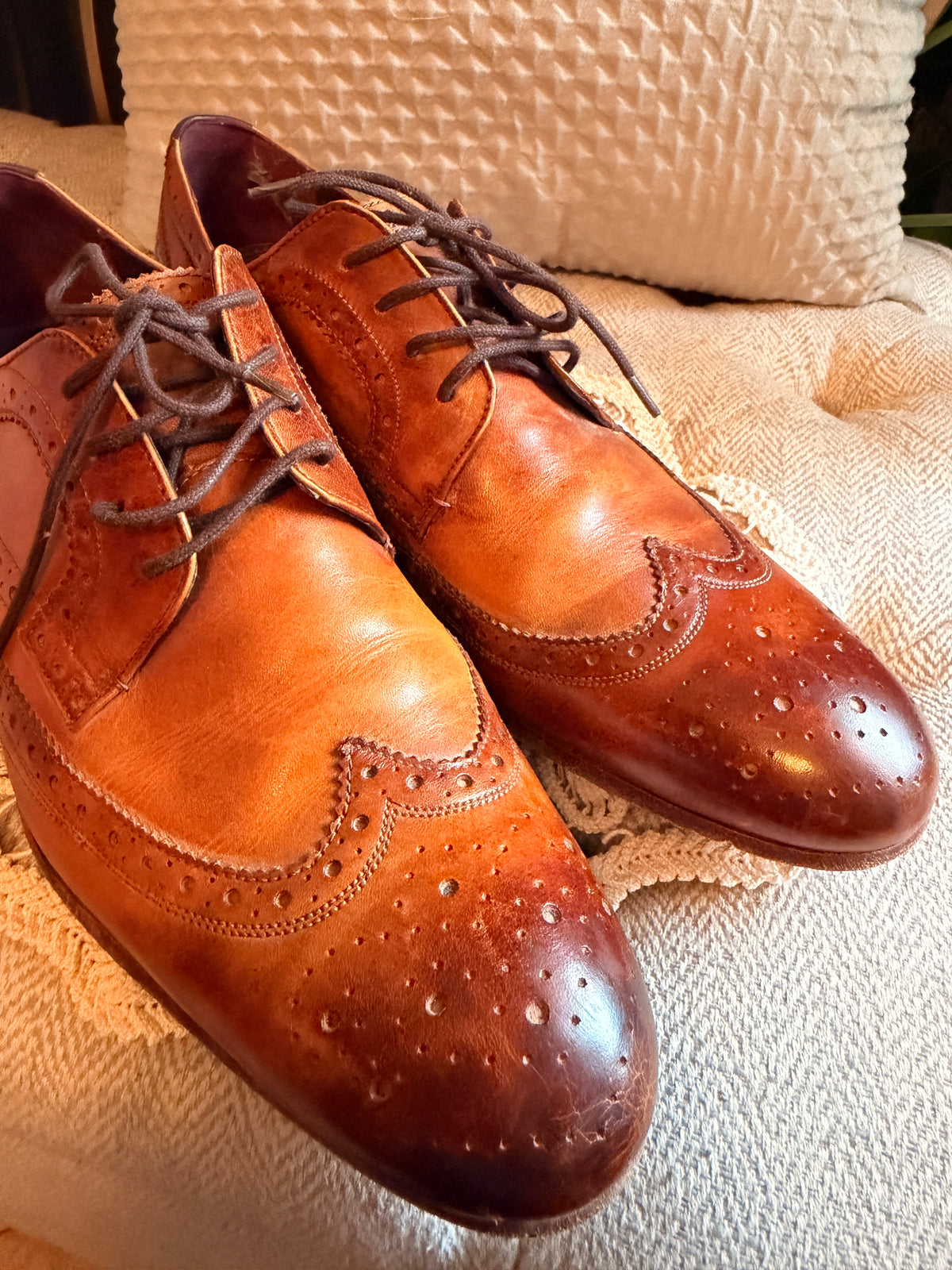 Ted Baker Gryene Men’s Cognac Leather brogues in size 12US