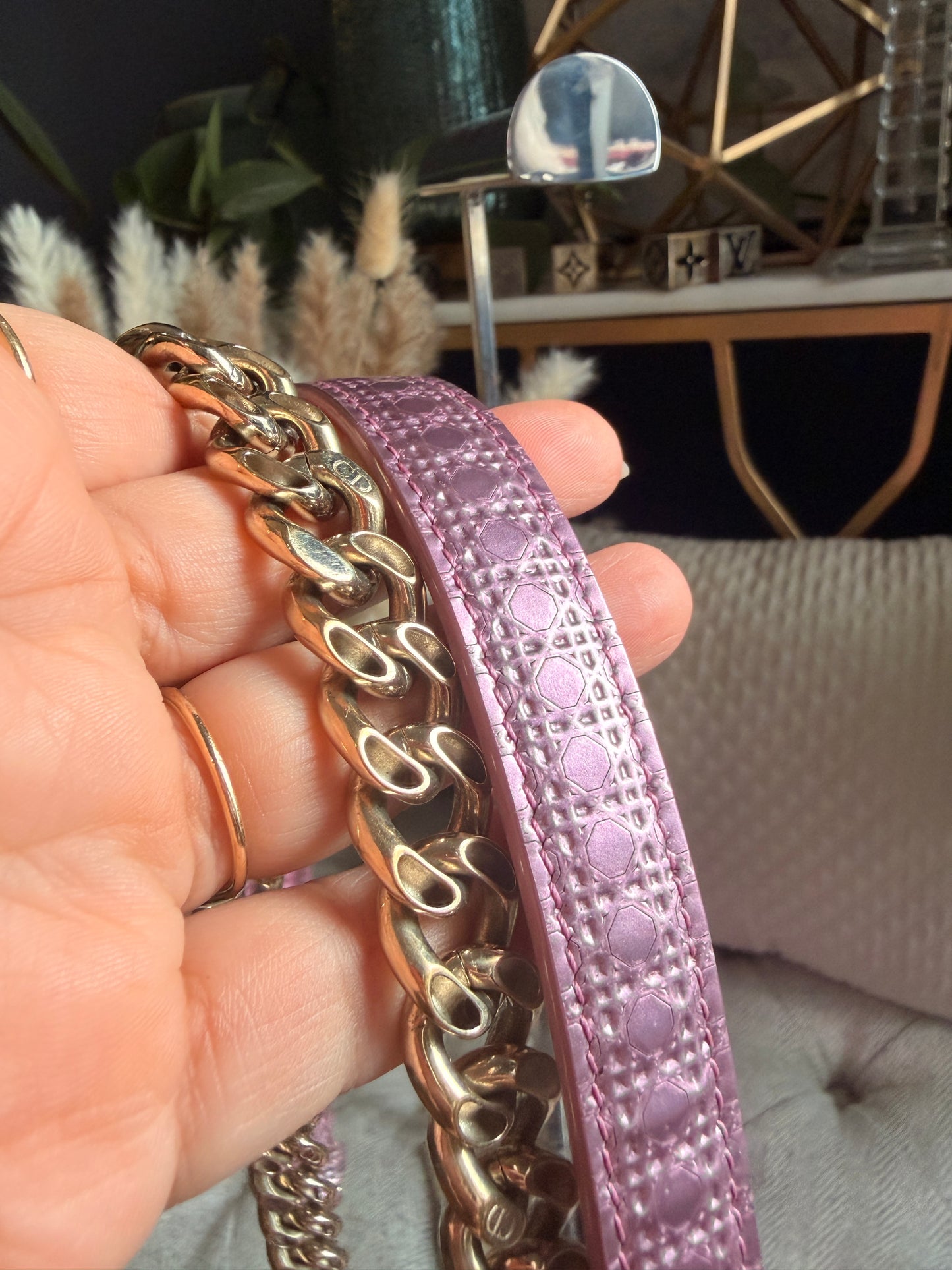 Christian Dior Diorama in Small-Metallic Pink
