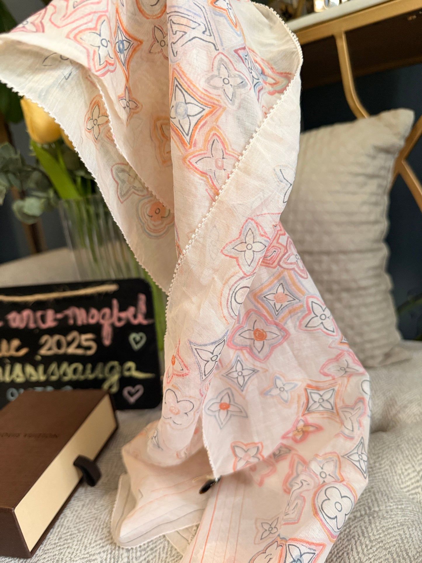 Louis Vuitton Light Pink Monogram Bandeau Scarf