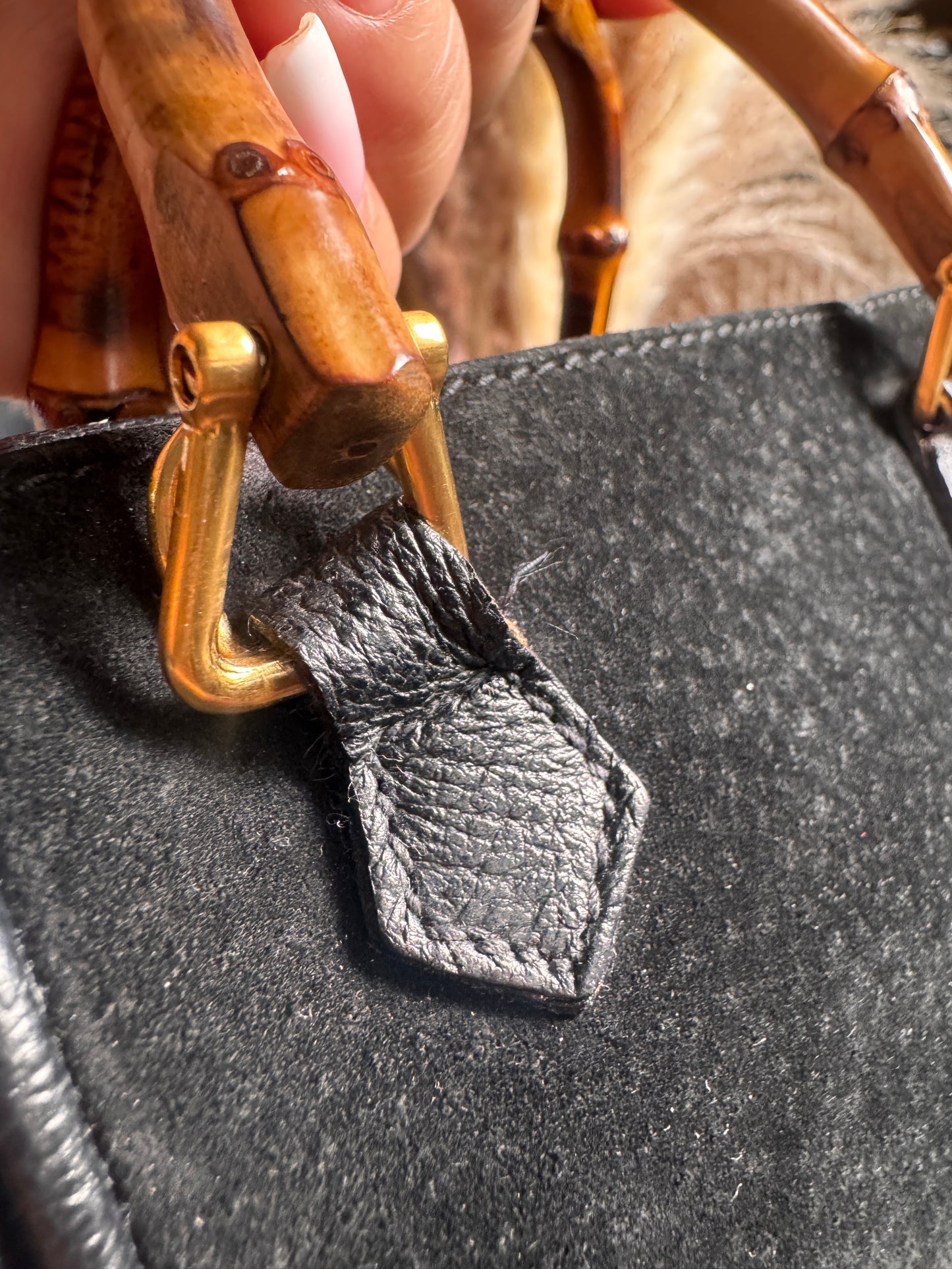 Gucci Vintage Mini Diana in Suede and Leather- with crossbody strap