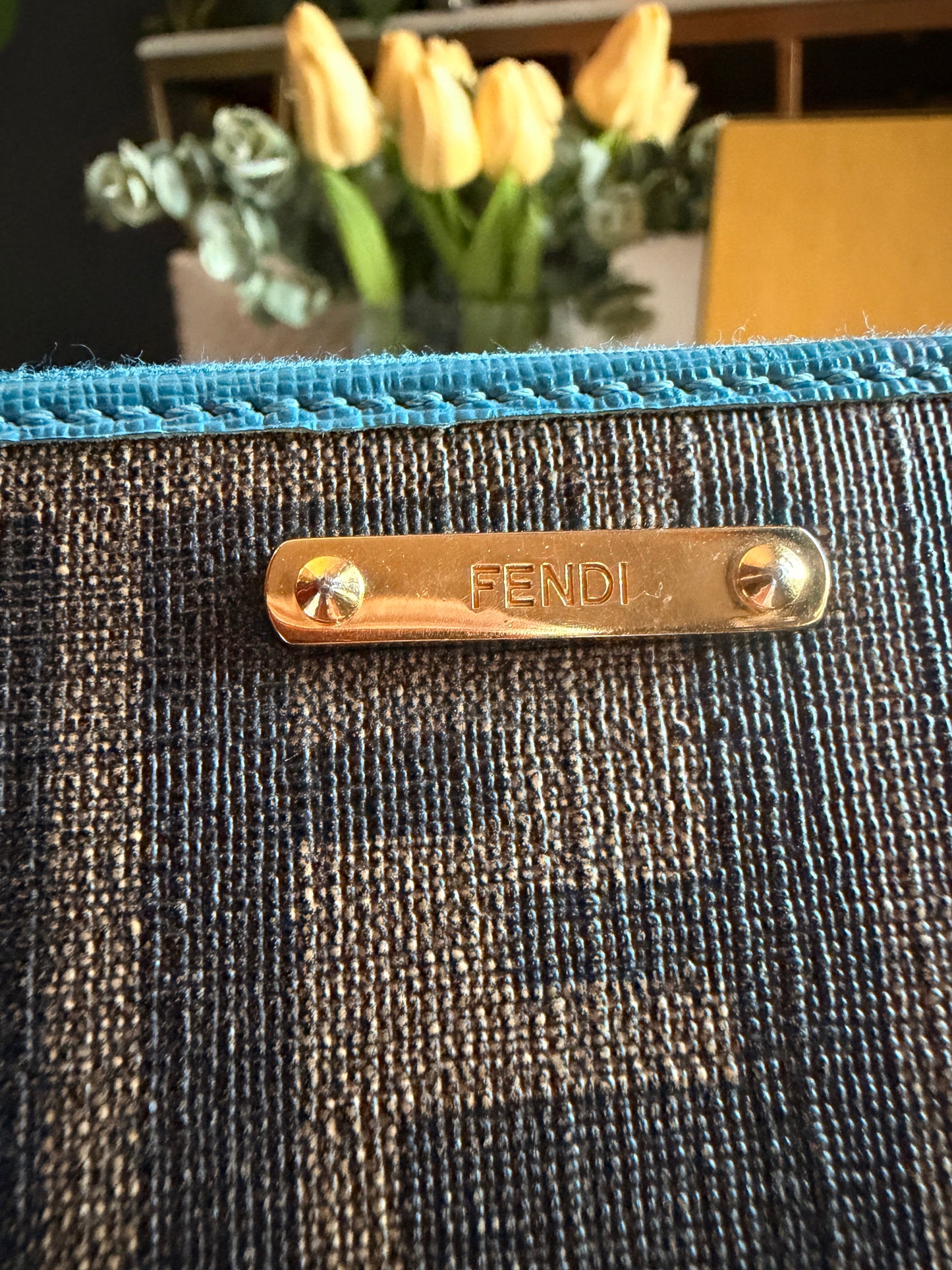 Fendi Zucca Turquoise Wallet