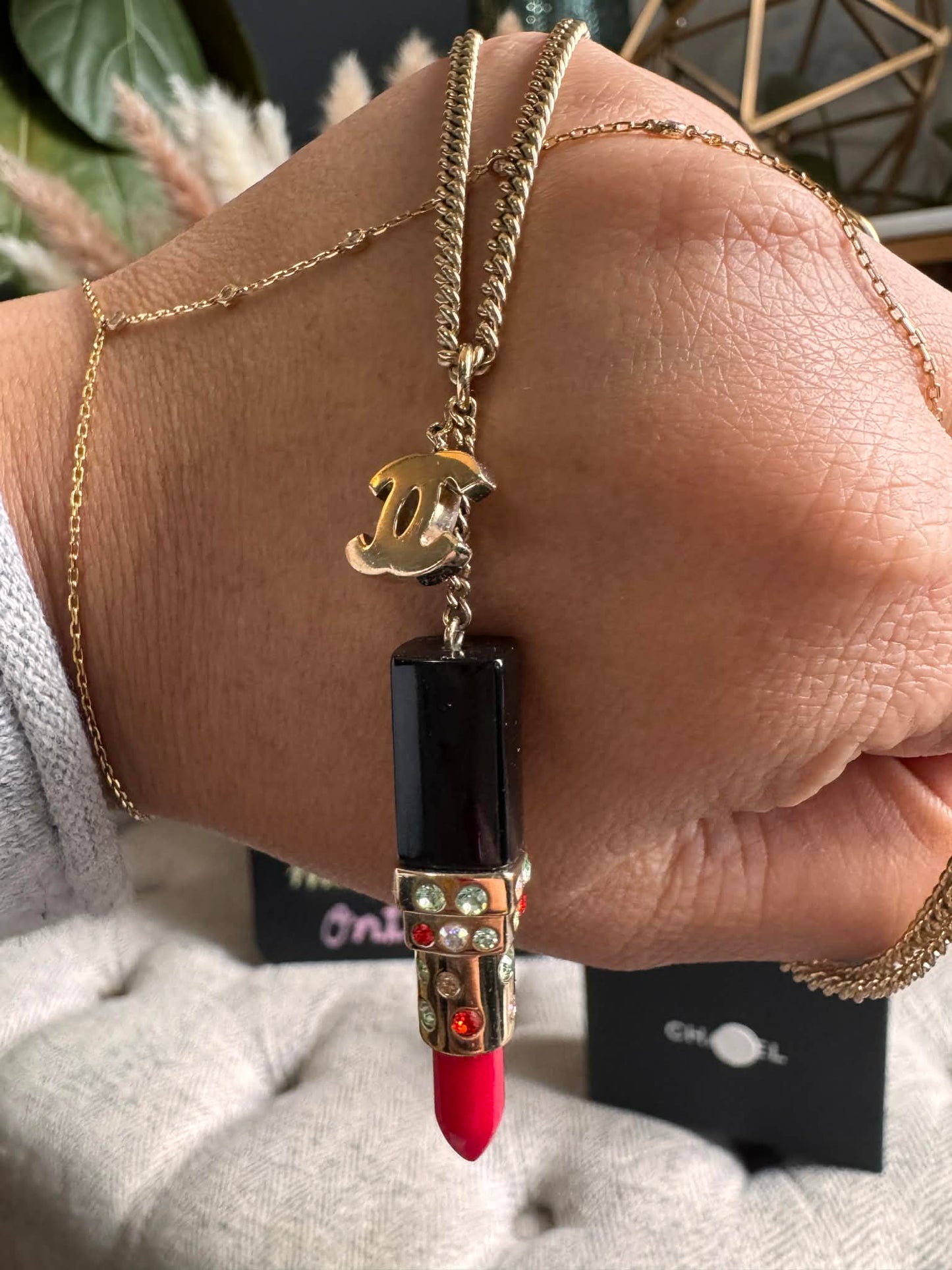 Chanel Lipstick Pendant-Necklace