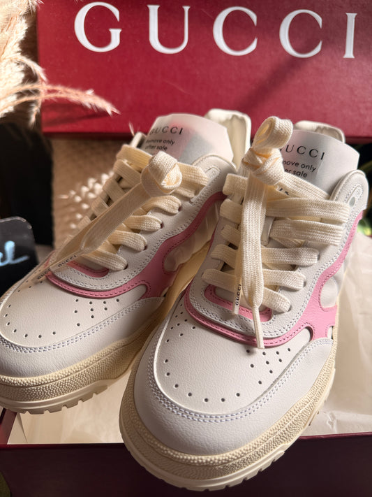 New in Box Gucci Re-Web Sneakers Pink/White | Size 37 | Brand New in Box