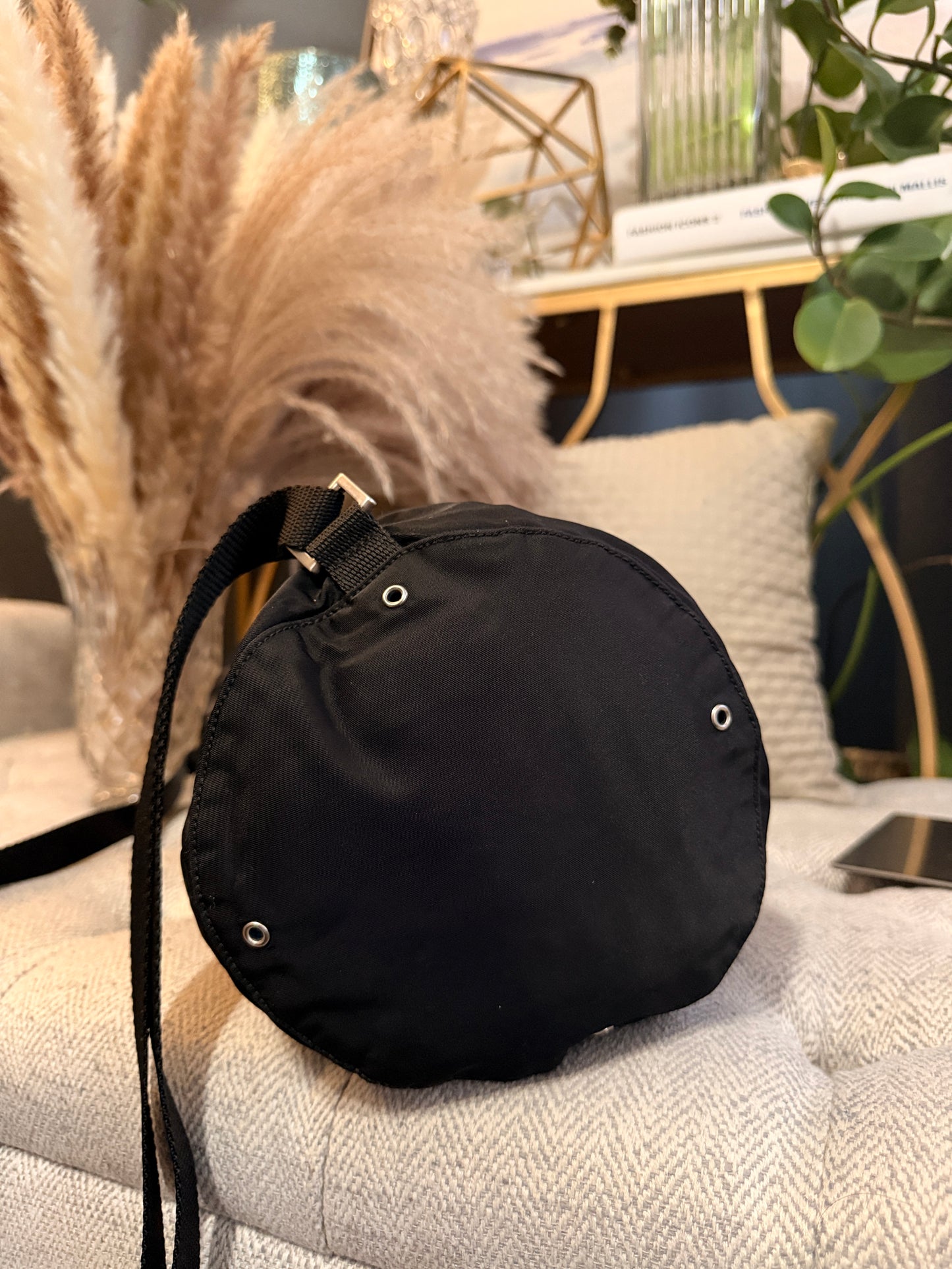 Prada Tessuto Black Nylon Shoulder Bag /Bottle Holder