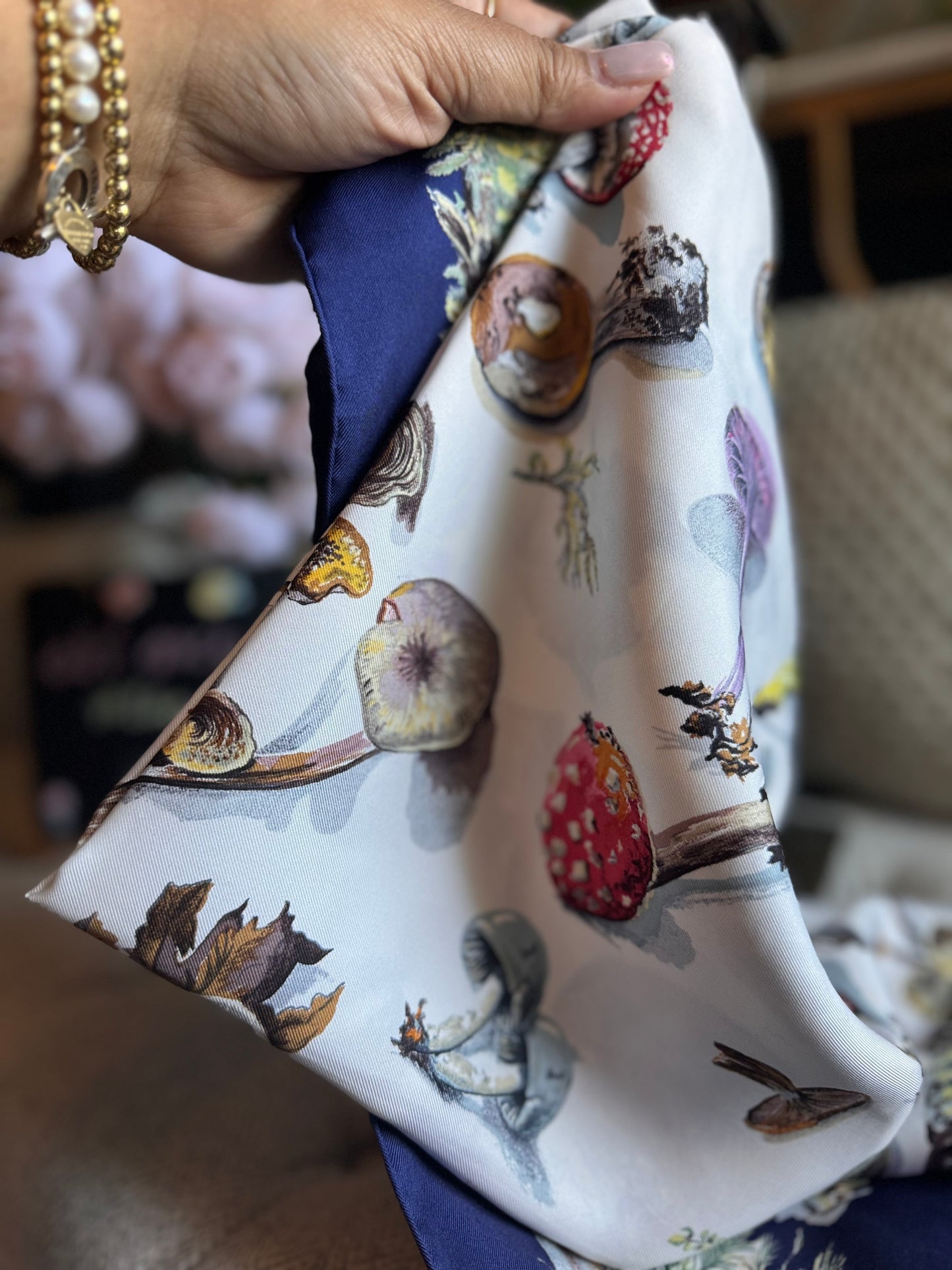 Hermes Champignons Silk Scarf