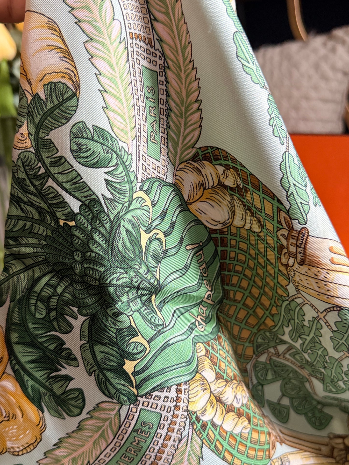 Hermes Multicolor Carré 90 silk handkerchief circa 90's Collection.