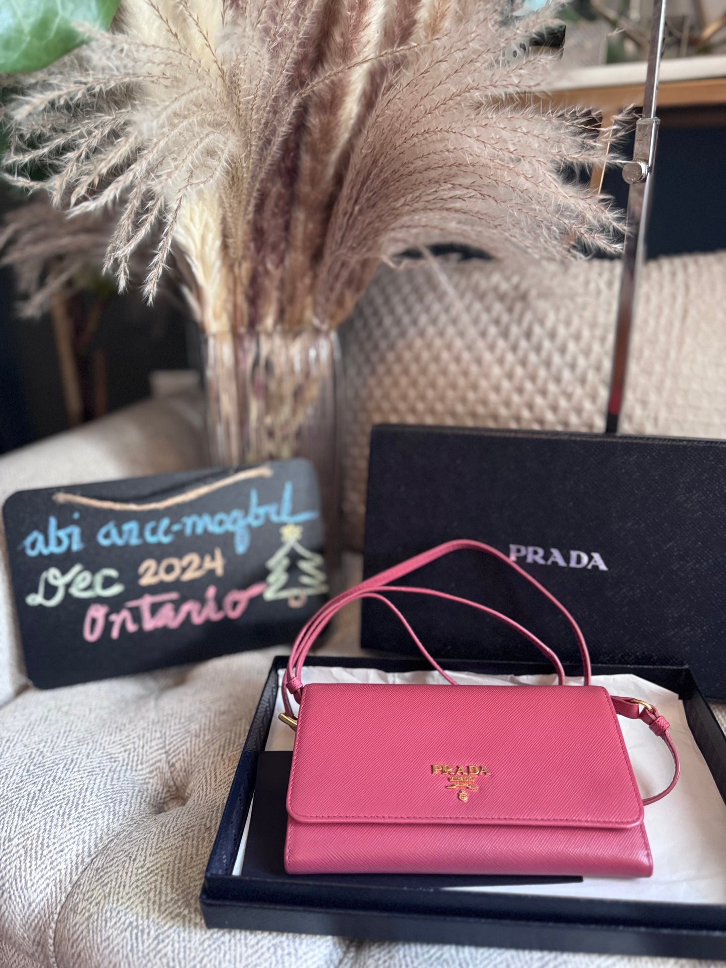 Prada Saffiano Metal Wallet /Crossbody