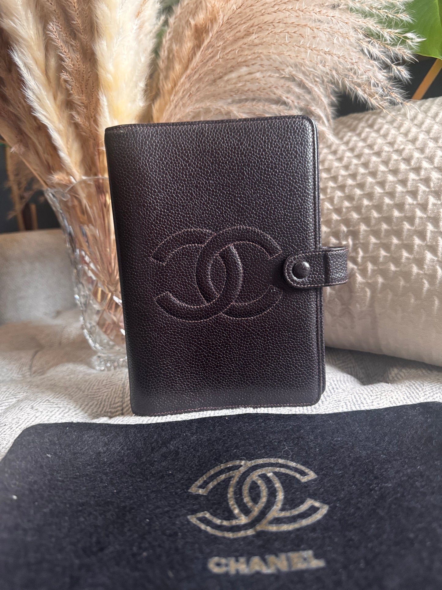 Chanel Vintage Agenda in Chocolate Brown Caviar
