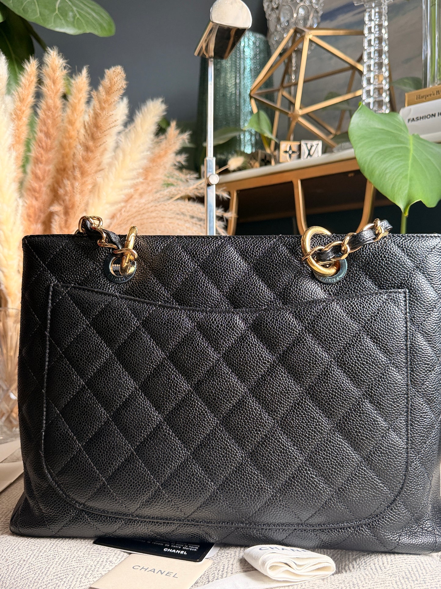 Chanel GST in Black with Gold Hardware