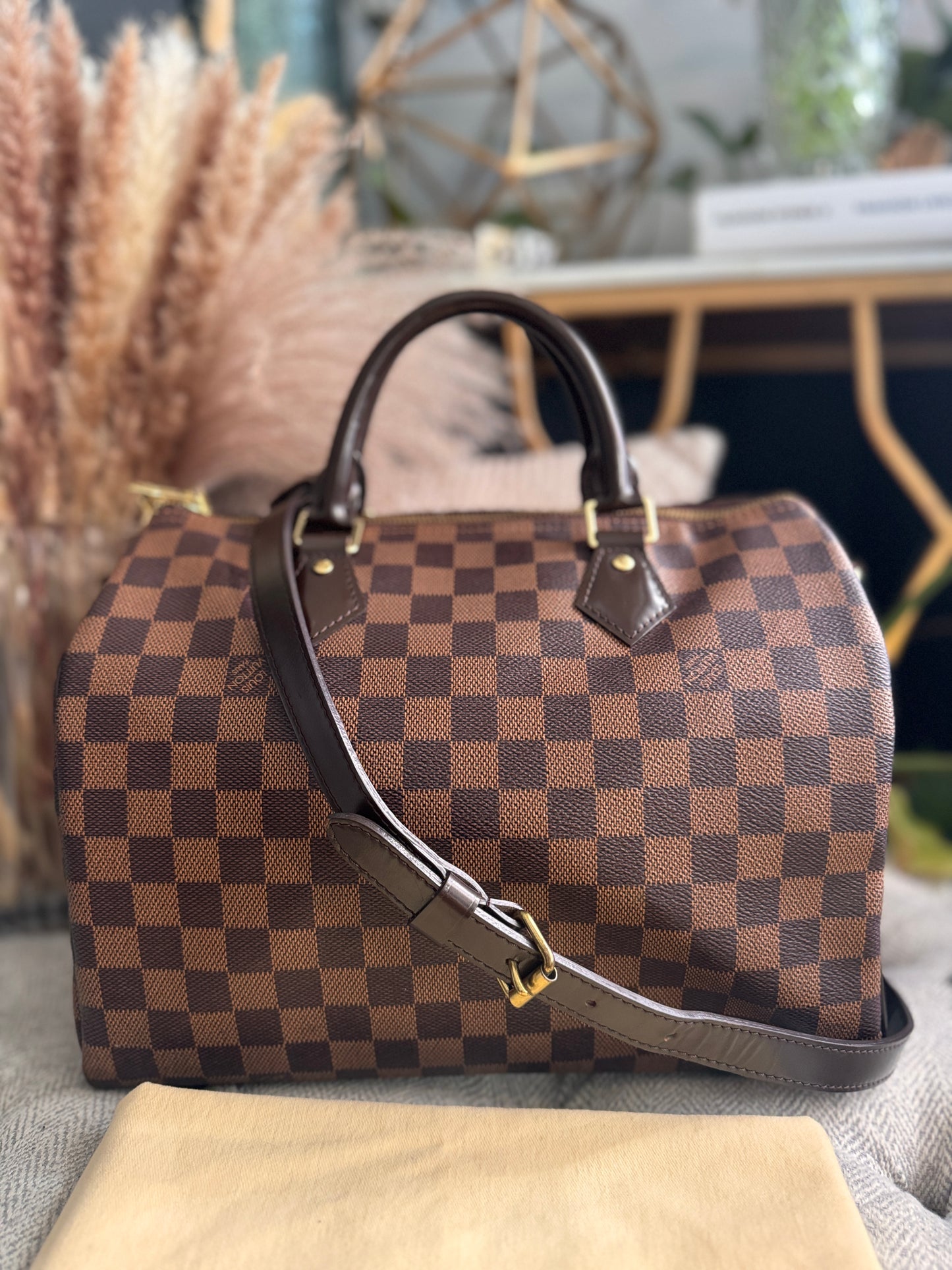 Louis Vuitton Speedy Bandouliere 30 in Damier Ebene