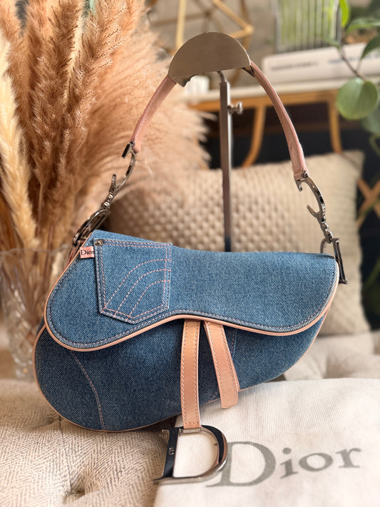 DIOR Vintage Denim Saddle in Medium