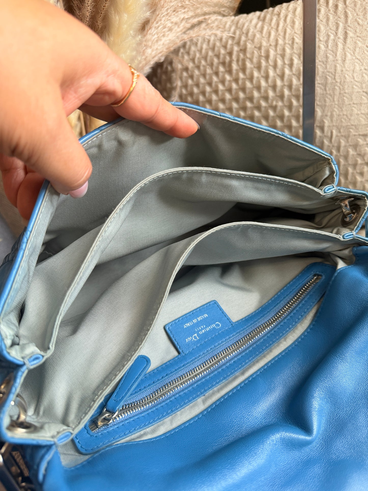 Christian Dior Cannage Quilted Lambskin Leather New Lock Flap Bag