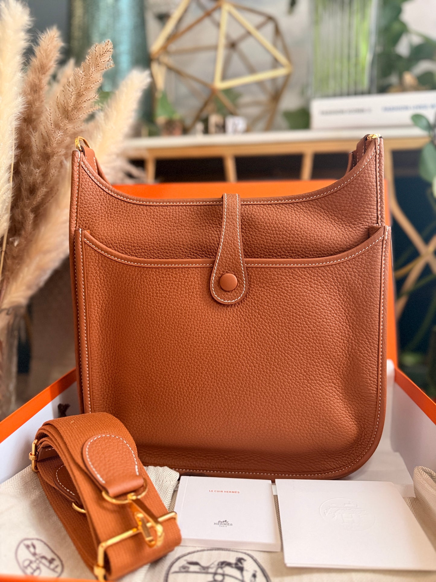 Hermés Evelyne PM - HTF Gold on Gold