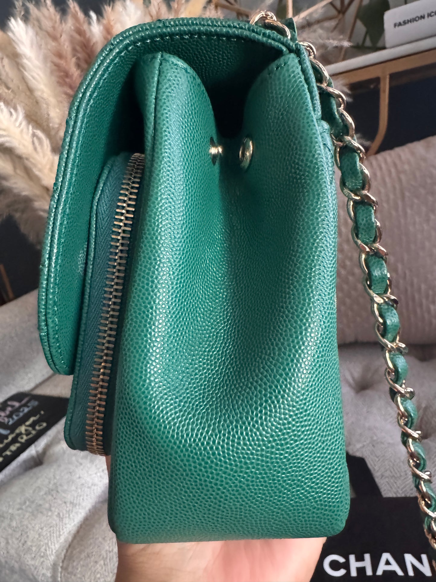 Chanel Business Affinity in gorgeous Green Caviar