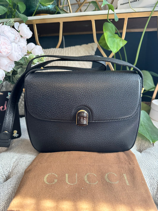 Gucci Vintage Bamboo Clasp Crossbody