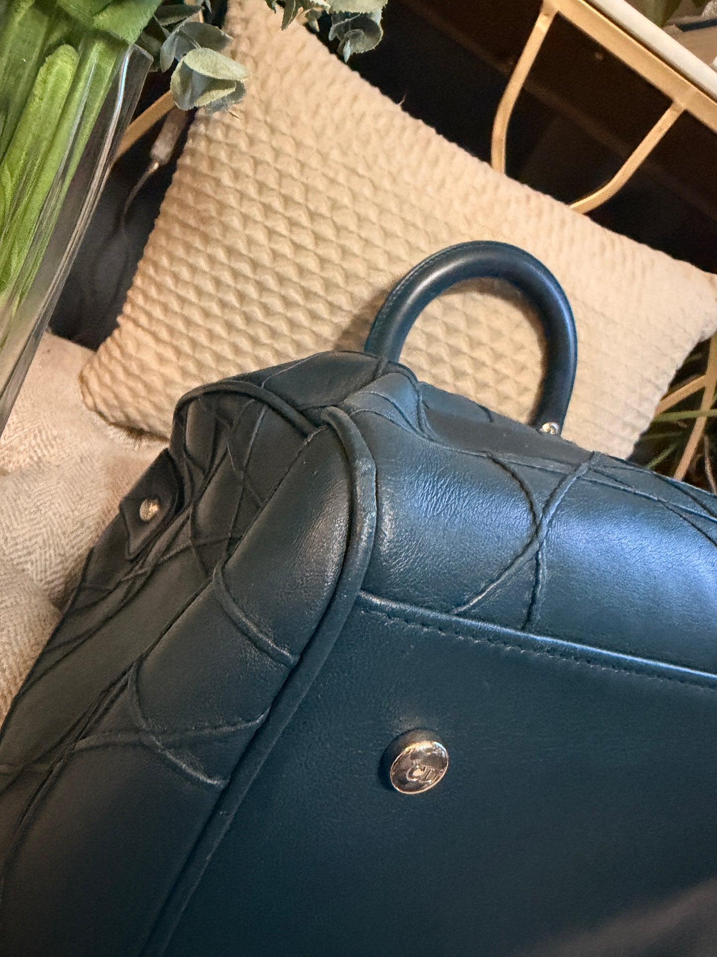 Dior Granville Leather Boston Bag