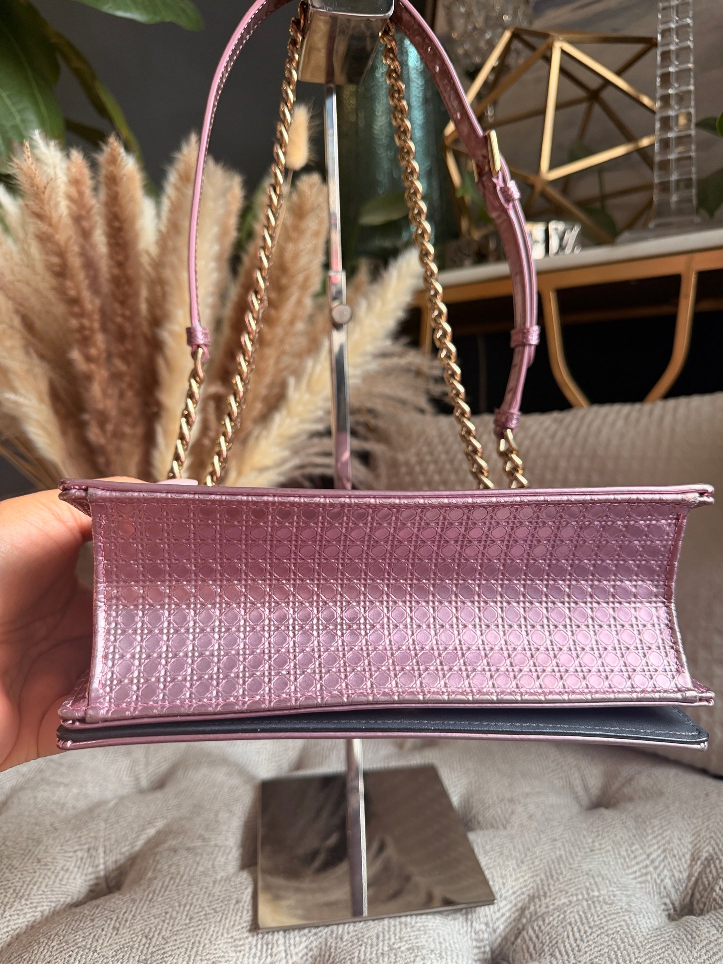 Christian Dior Diorama in Small-Metallic Pink