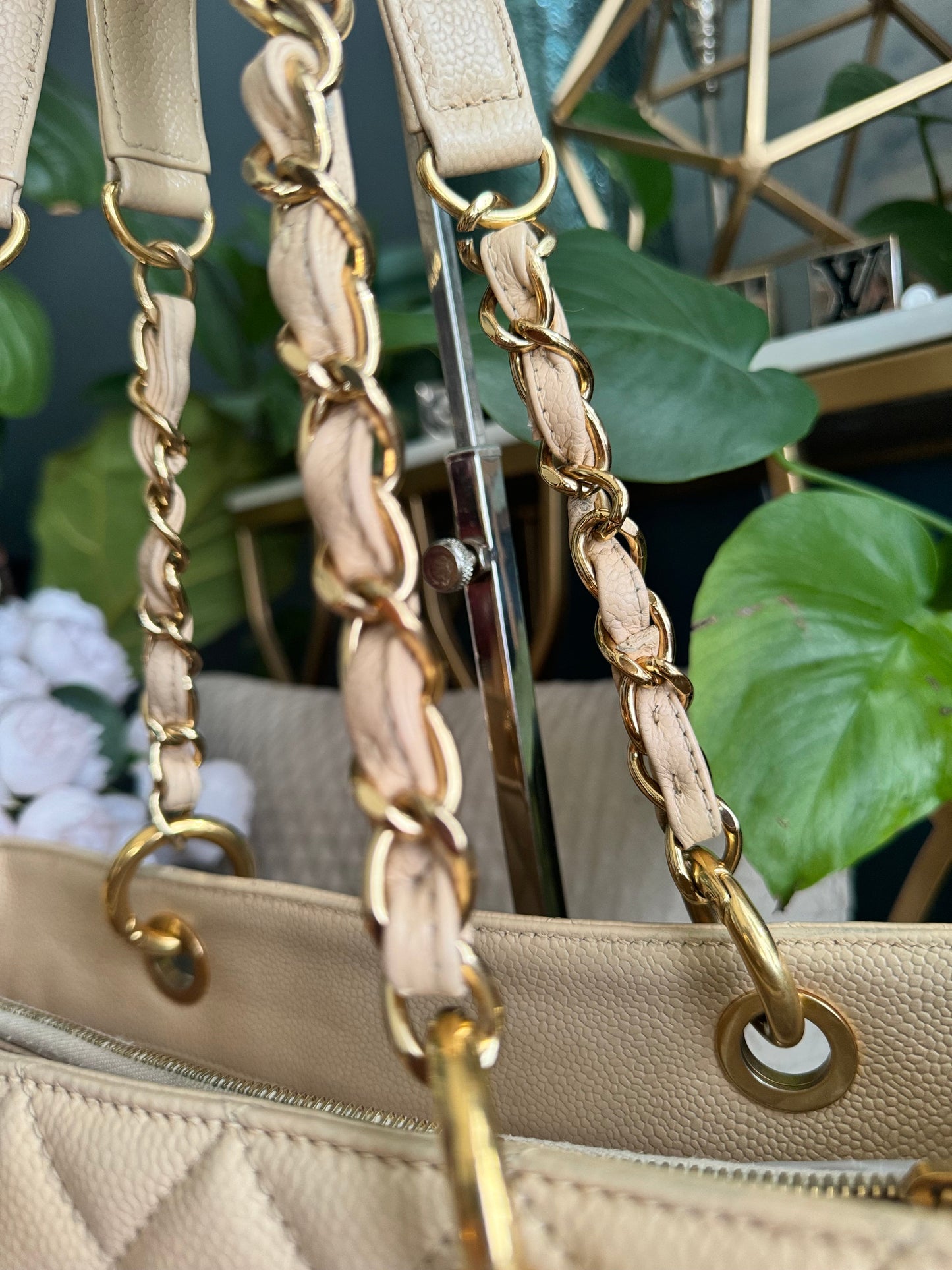 Chanel GST in Beige Caviar with Gold Hardware