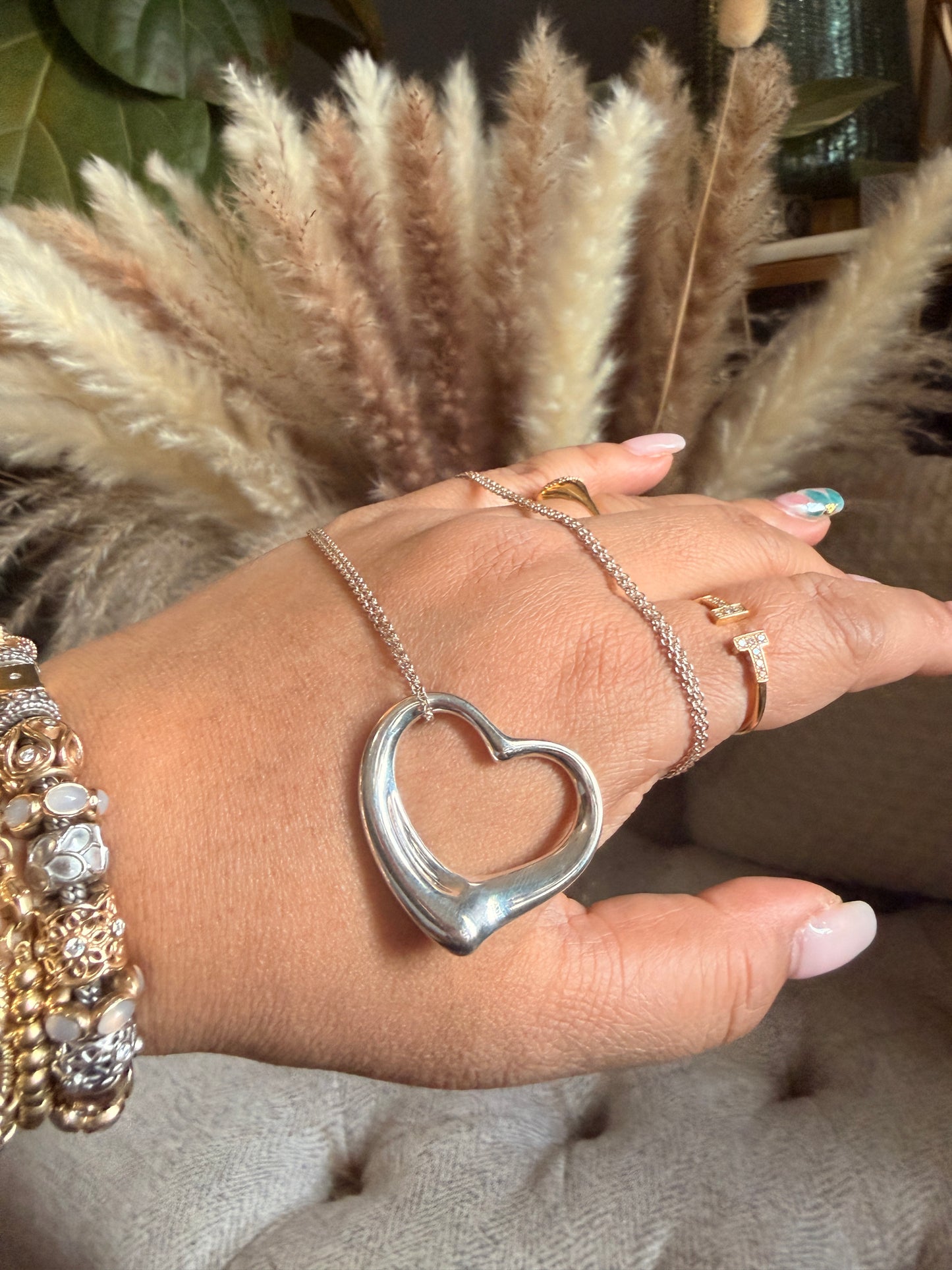 Tiffany & Co. 36mm Extra Large Open Heart Necklace