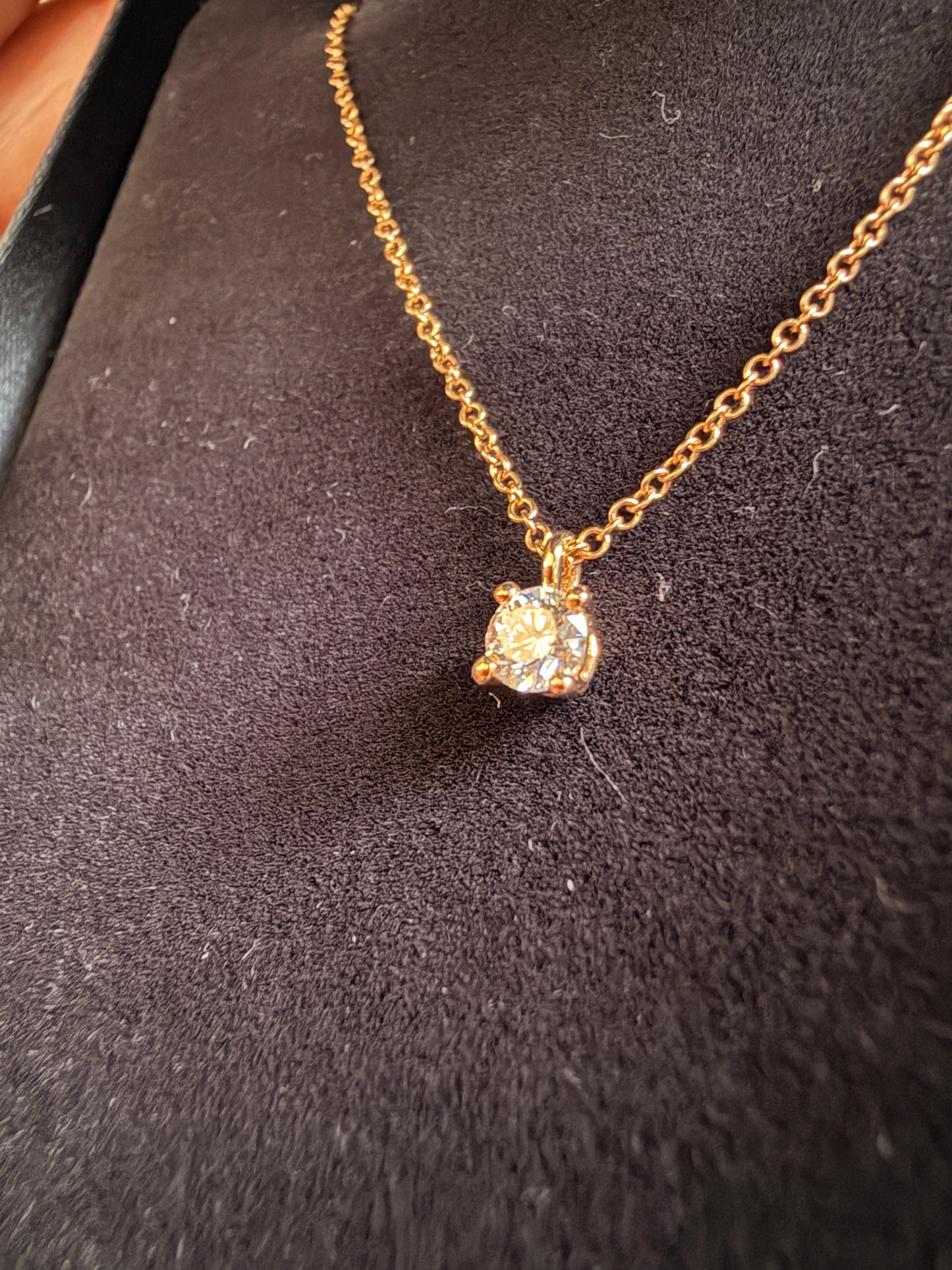 Tiffany & Co 18k Rose Gold Solitaire Necklace