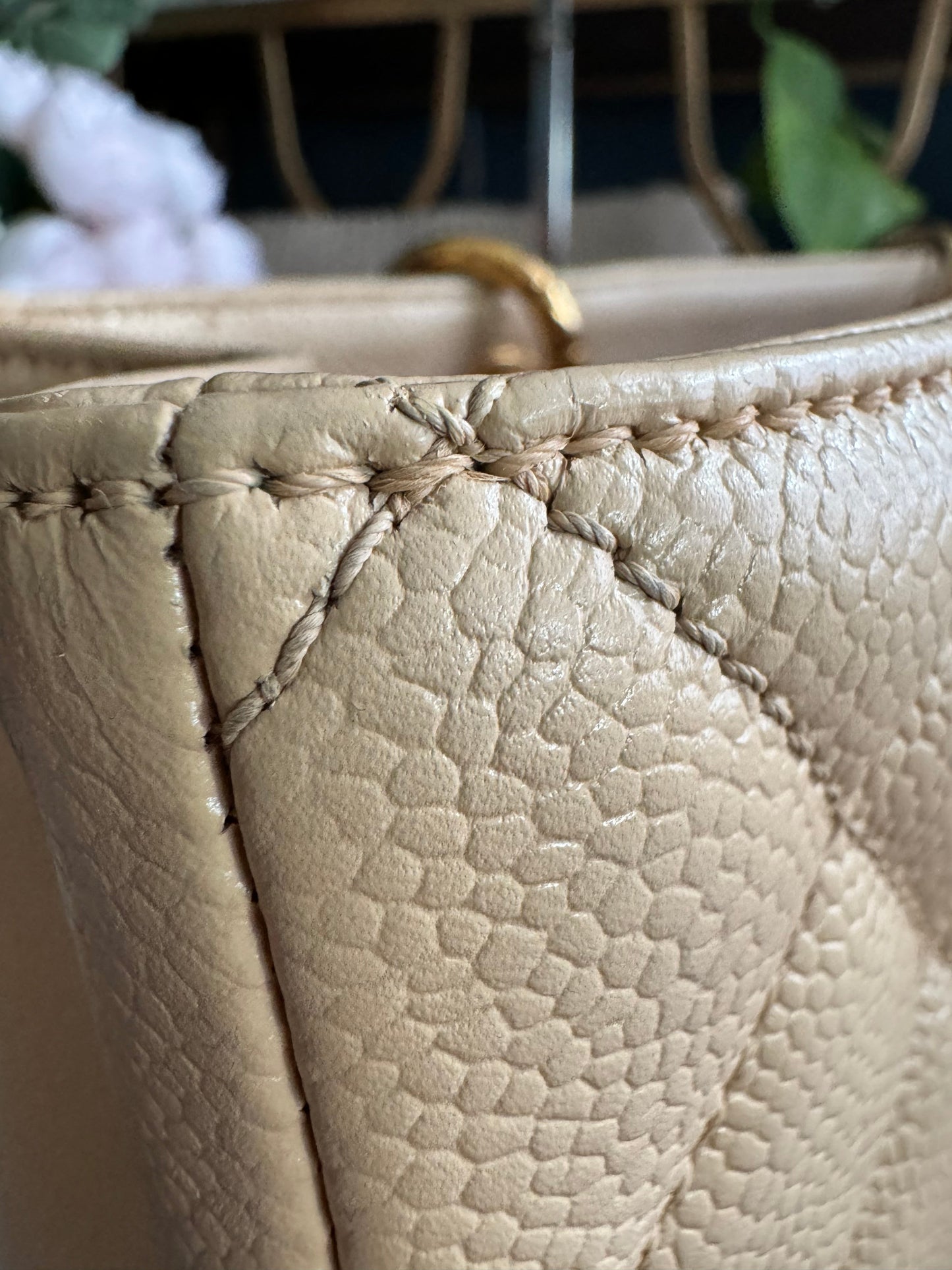 Chanel GST in Beige Caviar with Gold Hardware